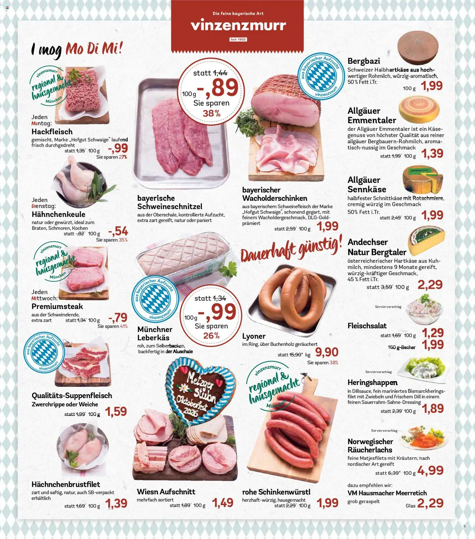 AEZ Prospekt – gültig ab 28.09.2026 | Seite: 5 | Produkte: Käse, Zwiebeln, Schweinefleisch, Hackfleisch