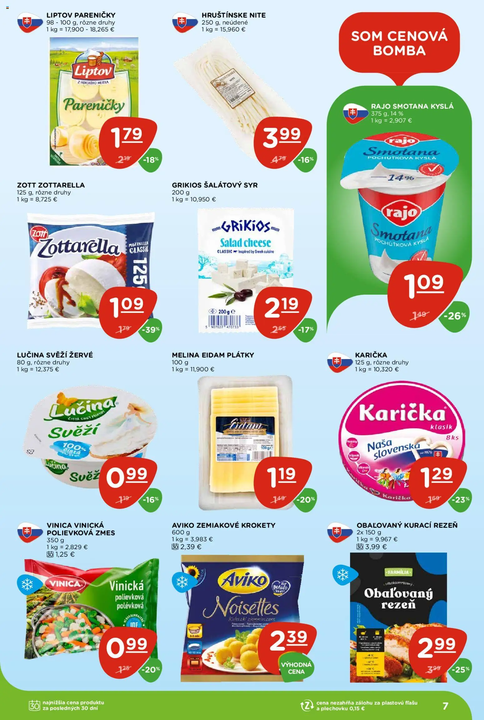 Nové Terno akcie – leták je platný od 22.10.2026 | Strana: 7 | Produkty: Syr, Smotana, Eidam, Žervé