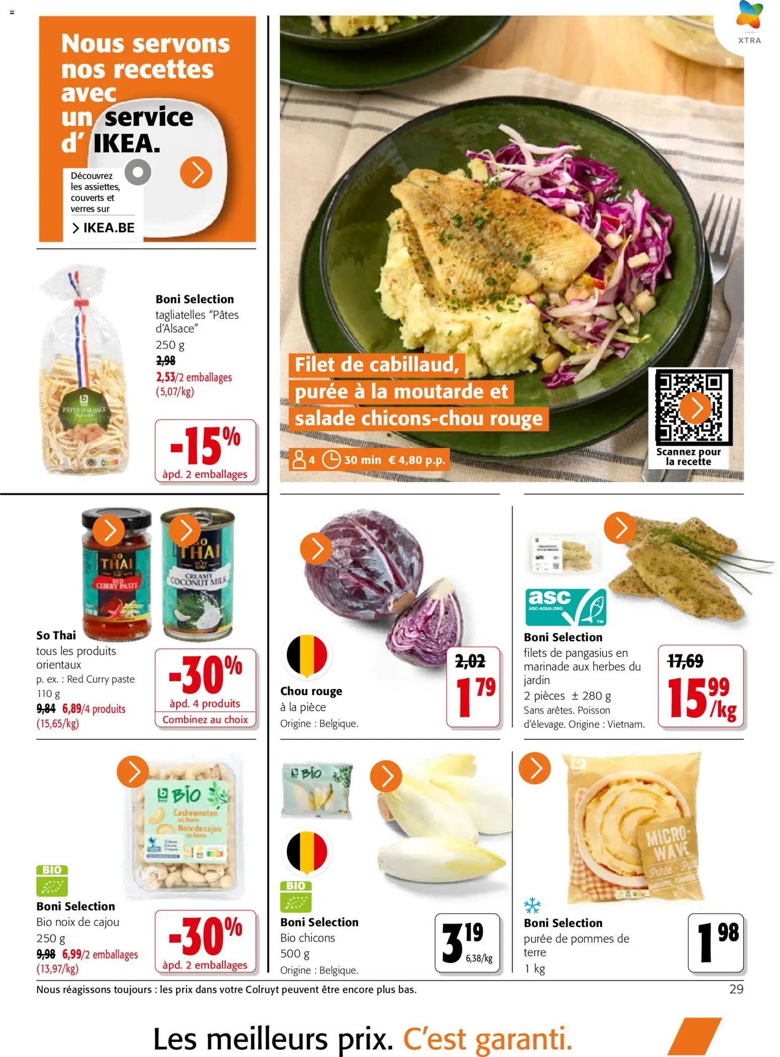 {H1} | Page: 29 | Produits: Salade, Chou rouge, Poisson, Pâtes