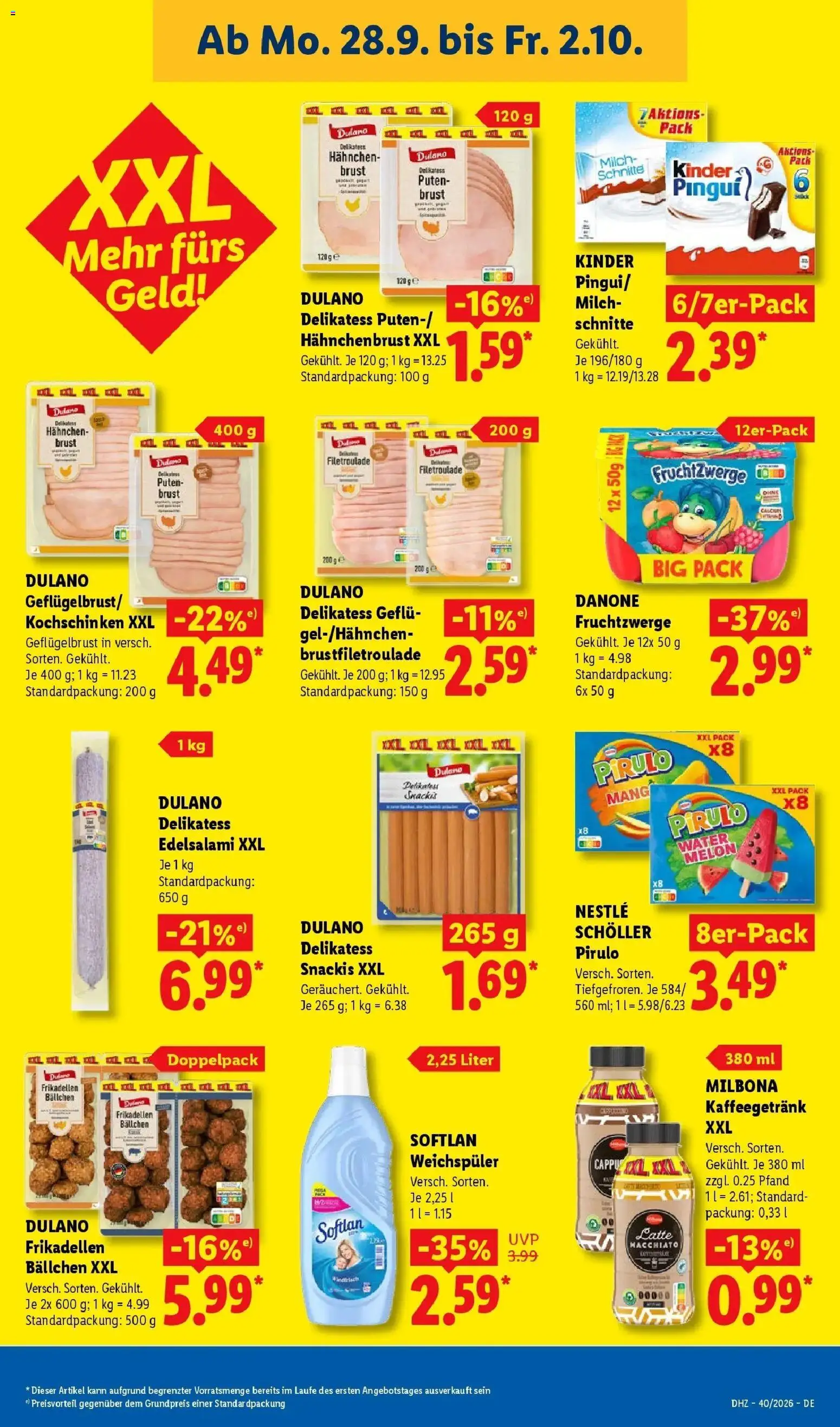 Lidl Prospekt Künzell (ab 28.09.2026) zum Blättern » Angebote | Seite: 17 | Produkte: Milch, Fruchtzwerge, Weichspüler, Salami