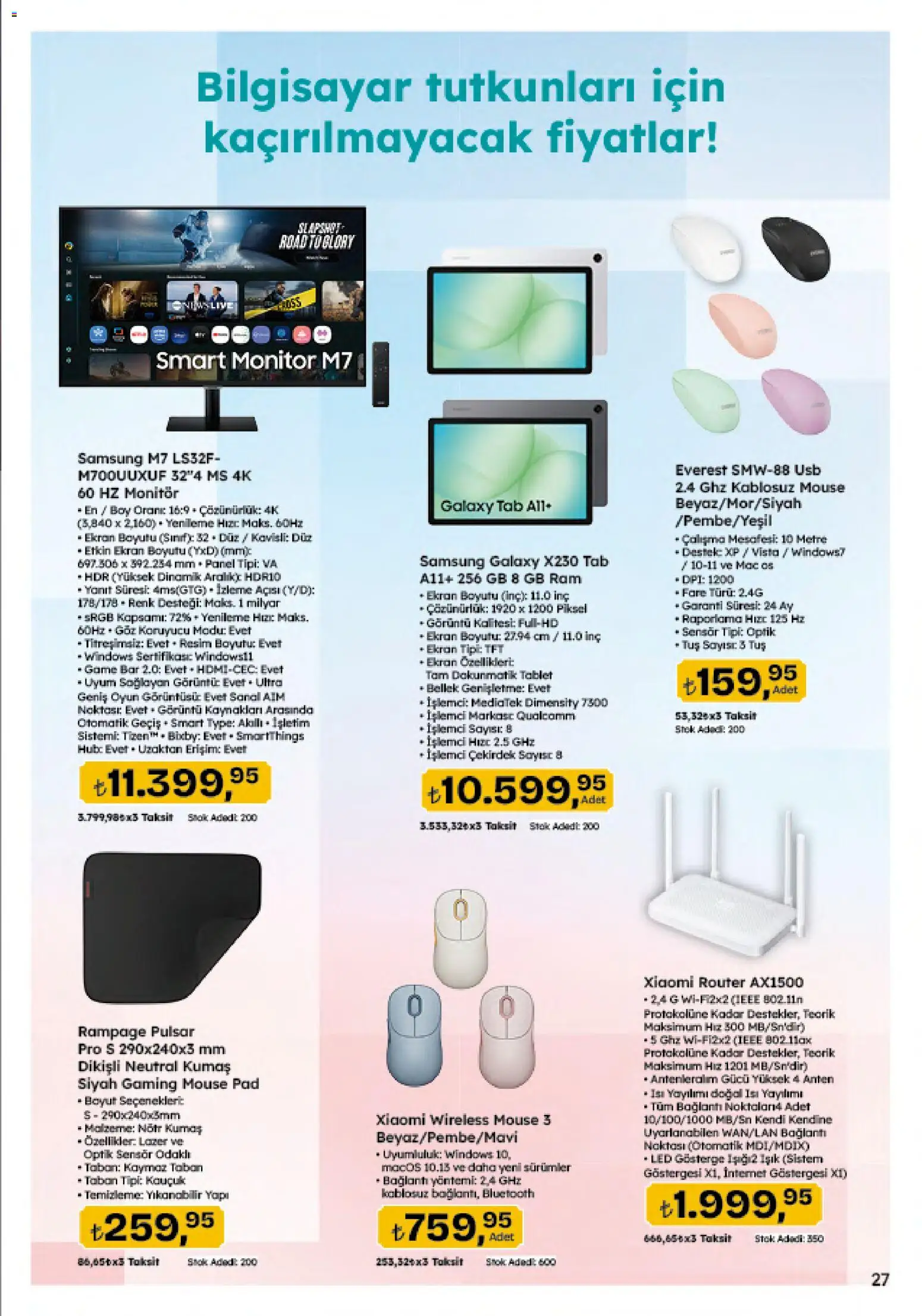 Migros Katalog - 5M Migroskop Dijital - 20 Ağustos 2026 tarihinden itibaren geçerlidir | Sayfa: 150 | Ürünler: Tablet, Monitör, Oyun, USB
