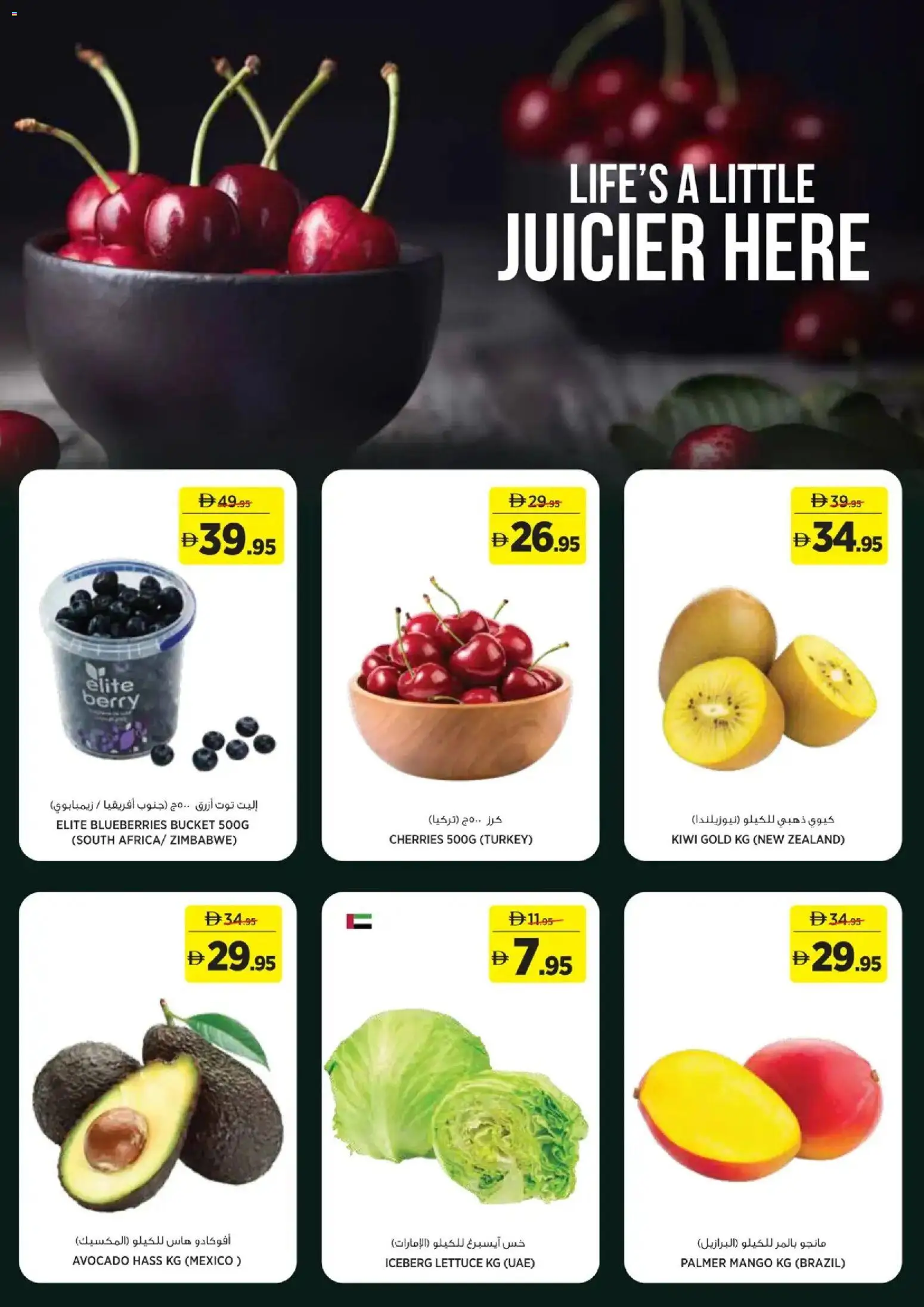 {H1} | Page: 2 | Products: Blueberries, Kiwi, Mango, Cherries