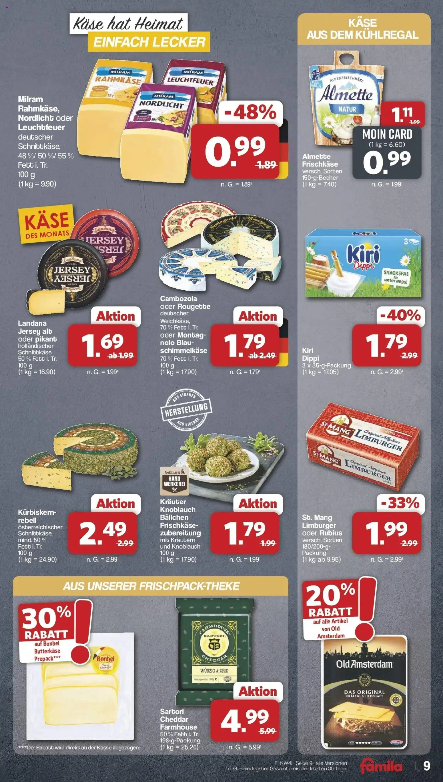 Famila Nordwest Aktueller Prospekt – gültig ab 05.10.2026 | Seite: 9 | Produkte: Almette, Käse, Milram, Knoblauch