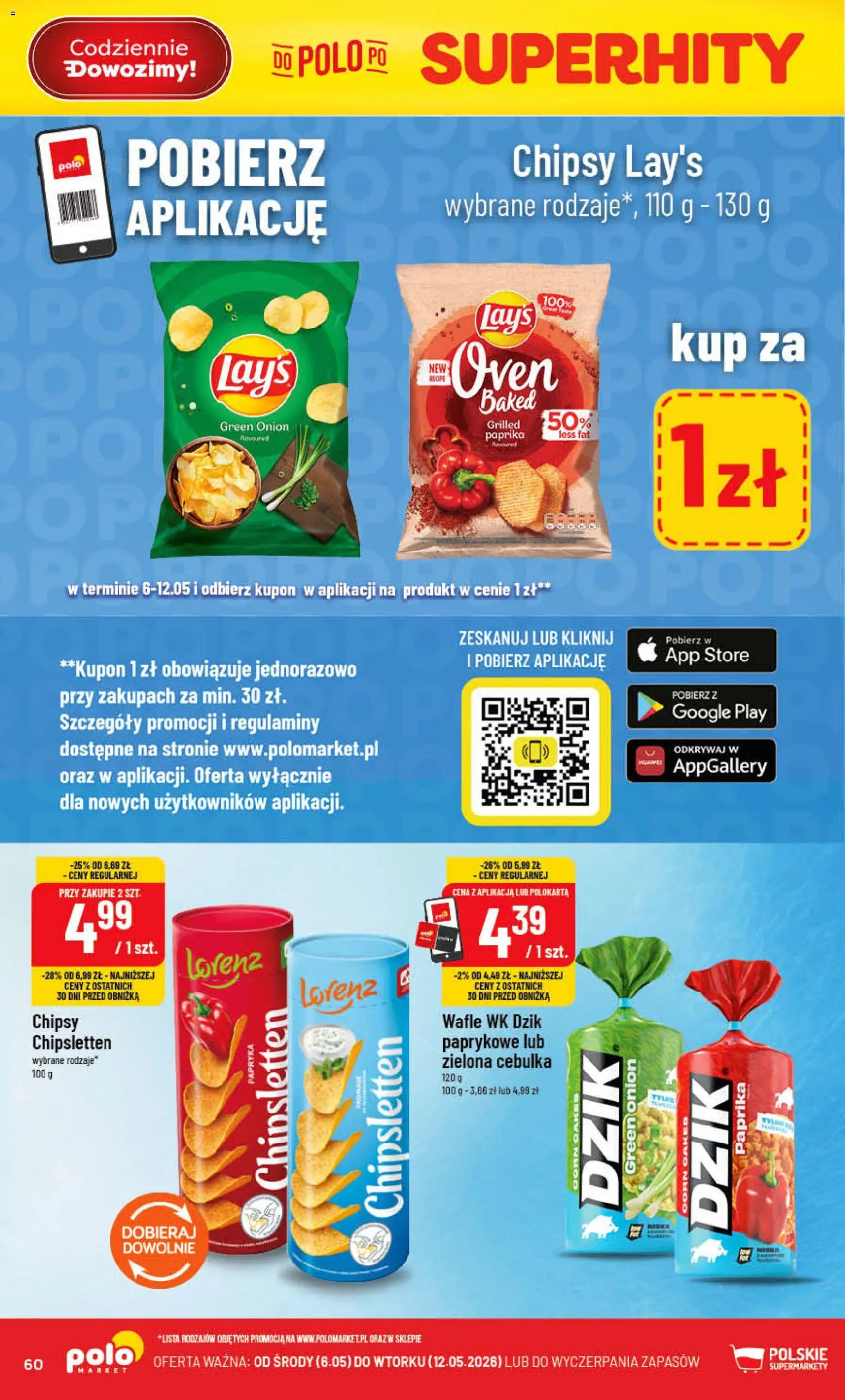 POLOmarket gazetka od 06.05.2026 | Strona: 60 | Produkty: Chipsy, Wafle, Papryka