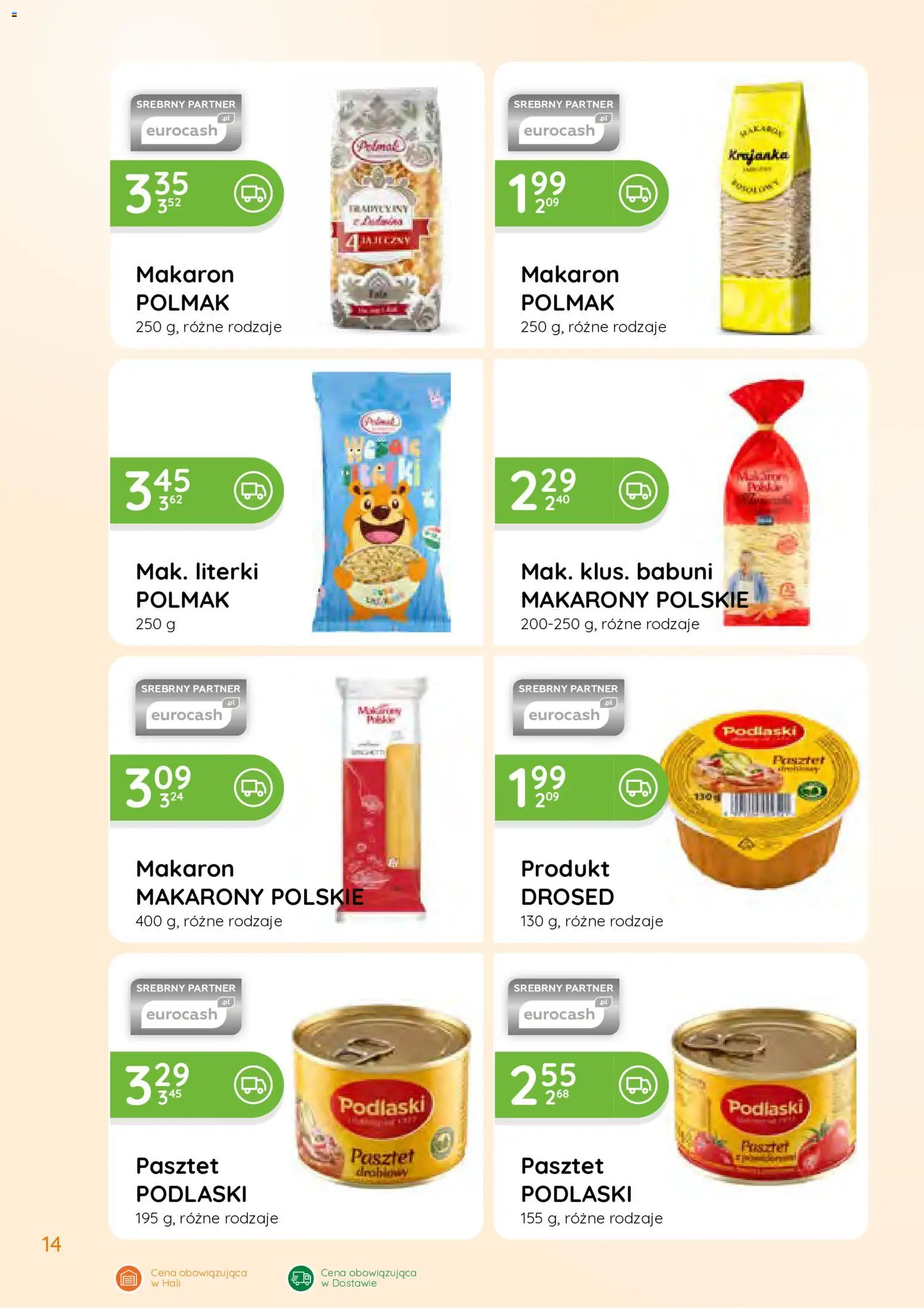 Eurocash gazetka - Południowy Wschód od 27.07.2026 | Strona: 14 | Produkty: Makarony, Makaron