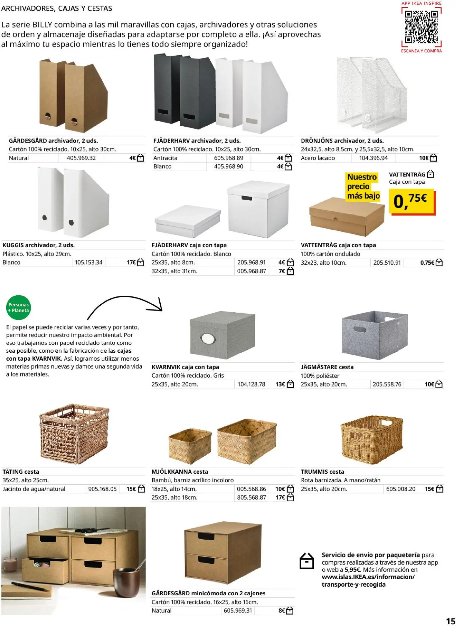 Catálogo IKEA Bily │ válido desde el 01/02/2026 | Página: 15 | Productos: Almacenaje, Caja, Cesta