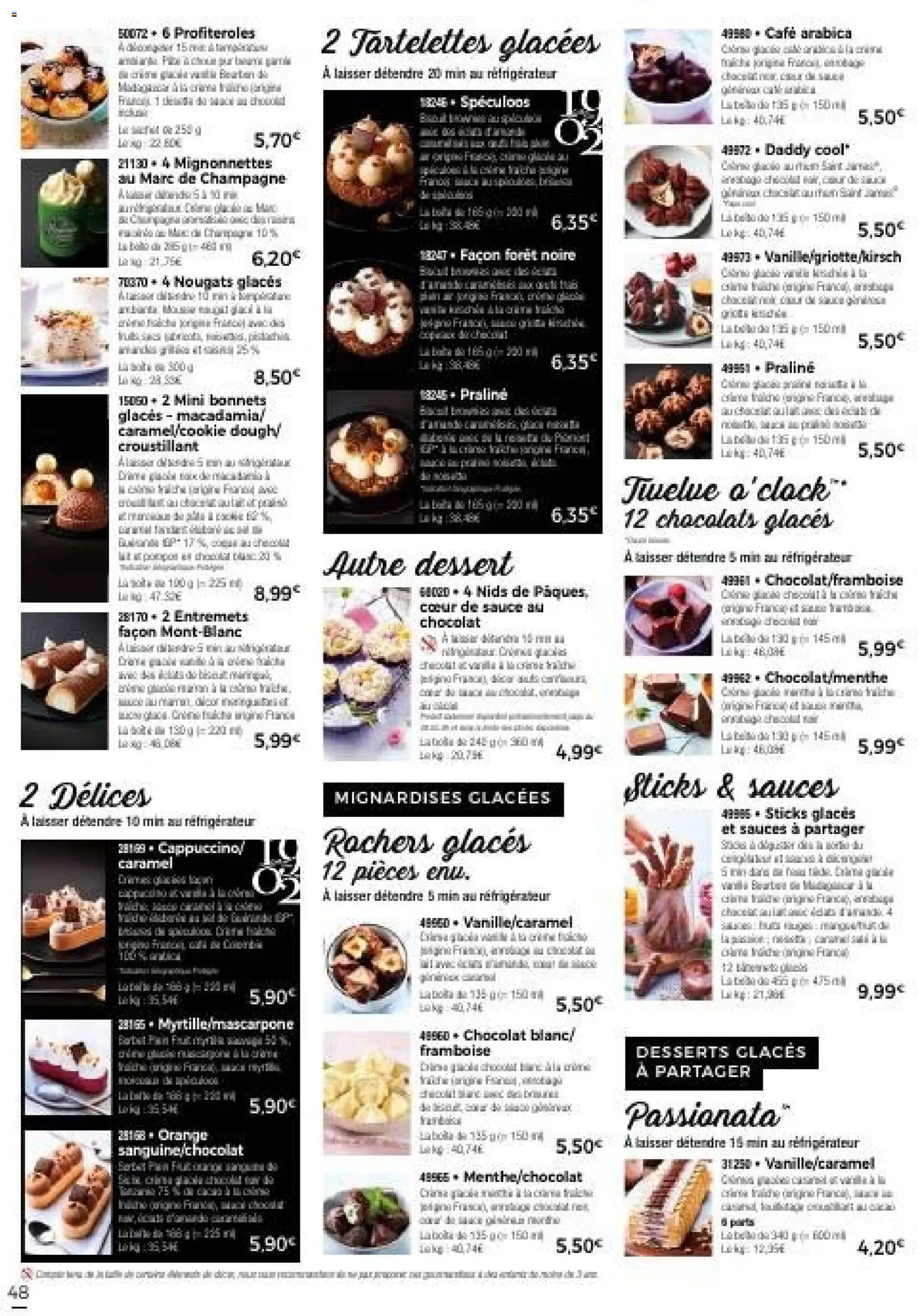 {H1} | Page: 54 | Produits: Glaces, Champagne, Mignardises, Chocolat