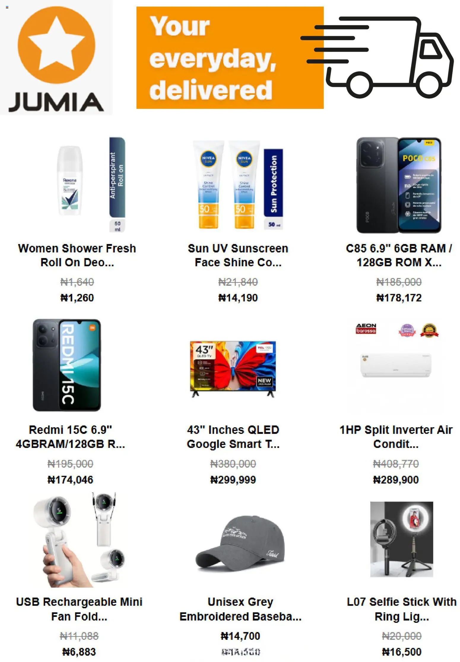 Jumia Catalogue valid from 31/08/2026 | Page: 3 | Products: Sunscreen, Tv, Usb, Antiperspirant