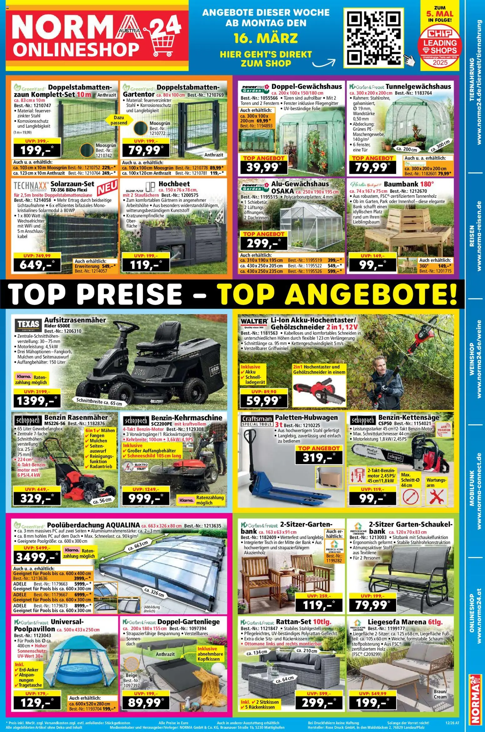 Norma Flugblatt gültig ab 16.03.2026 | Seite: 19 | Produkte: PC, Kabel, Rasenmäher, Tisch