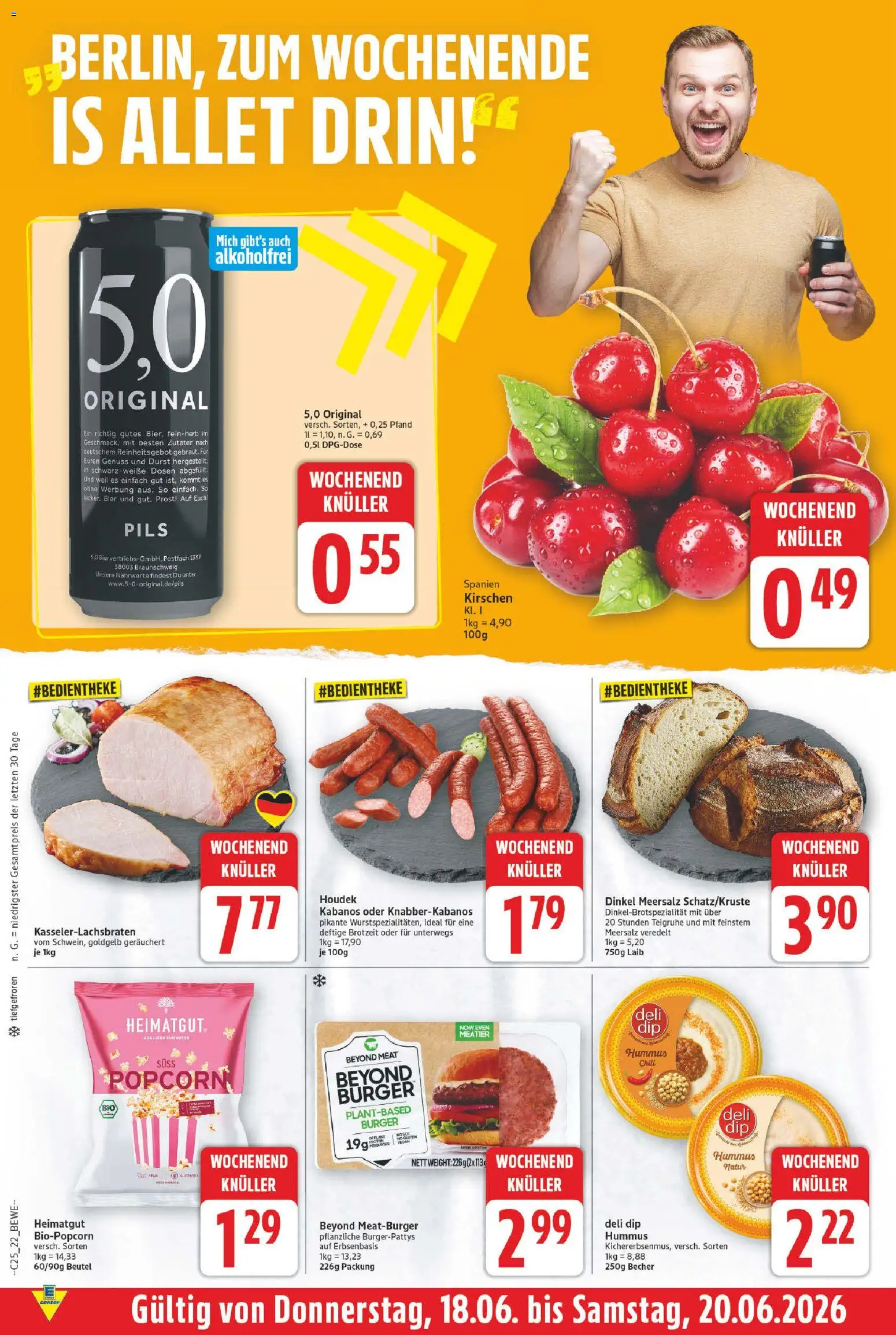 E center Prospekt – gültig ab 15.06.2026 | Seite: 26 | Produkte: Bier, Pils, Burger, Kirschen
