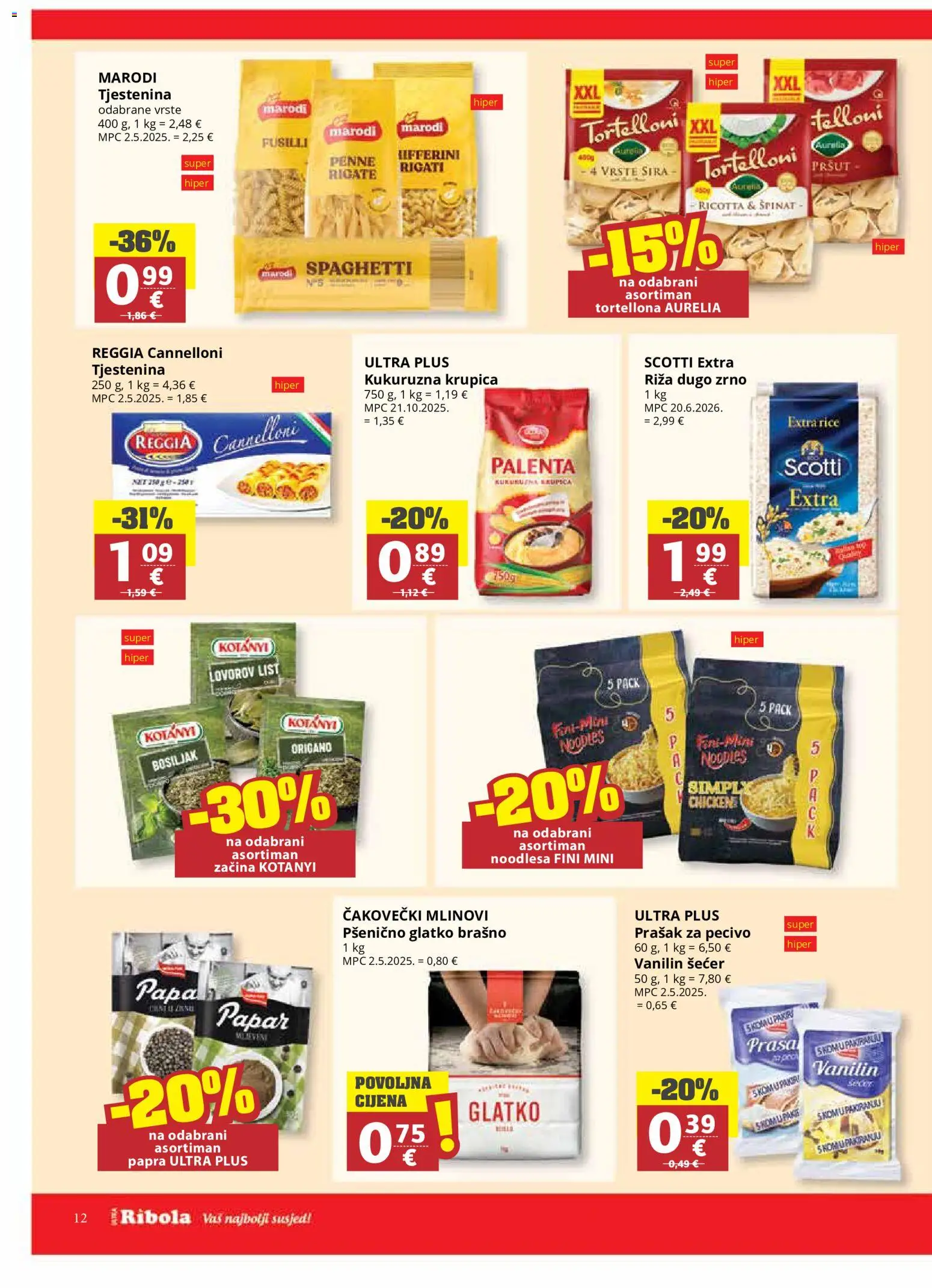 Ribola katalog | vrijedi od 10.06.2026 | Stranica: 12 | Proizvodi: Špinat, Krupica, Papar, Bosiljak