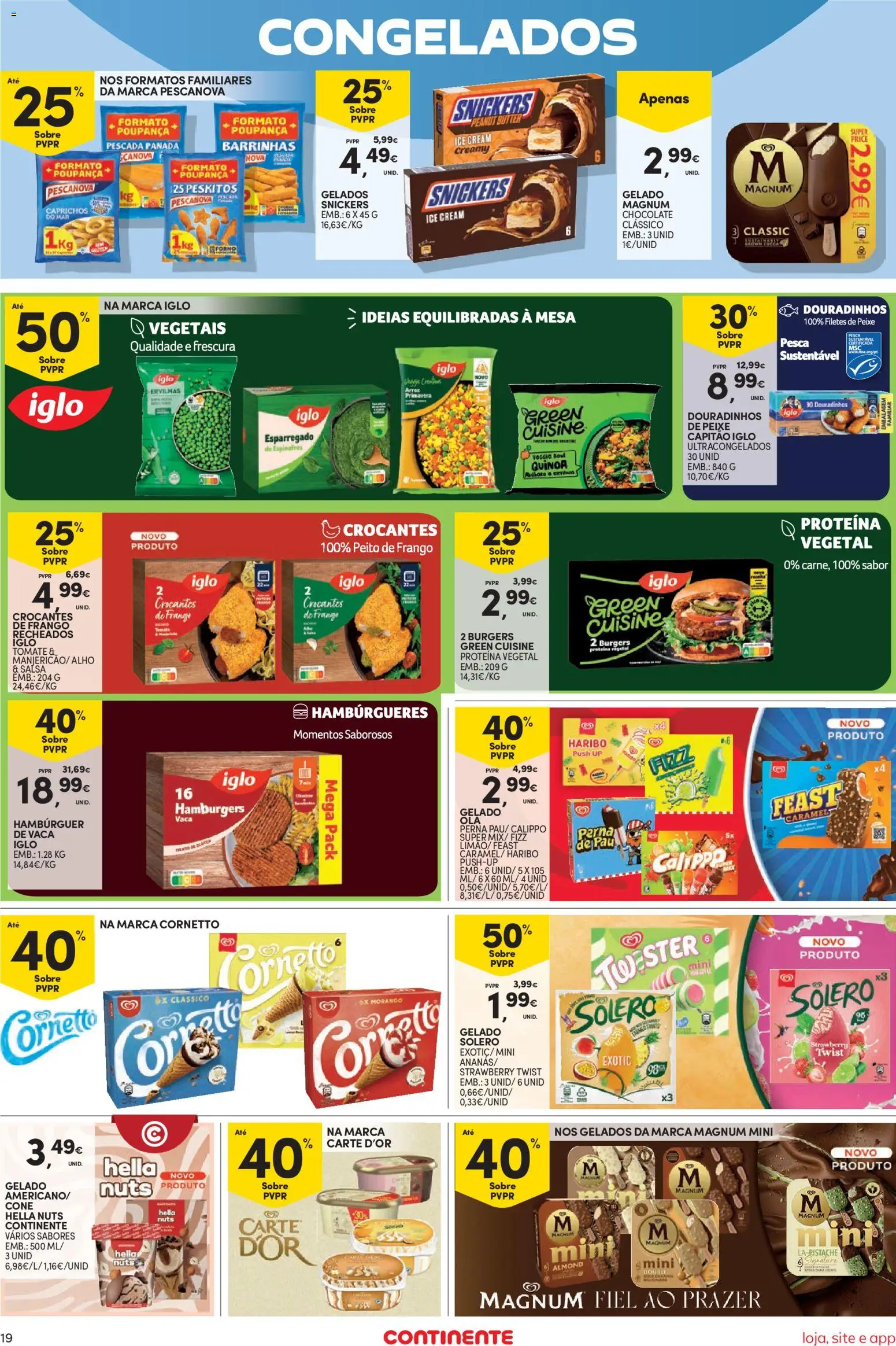 Continente Semanal Continente Bom Dia │ válido de 21/07/2026 | Página: 19 | Produtos: Espinafres, Pescada, Quinoa, Mesa