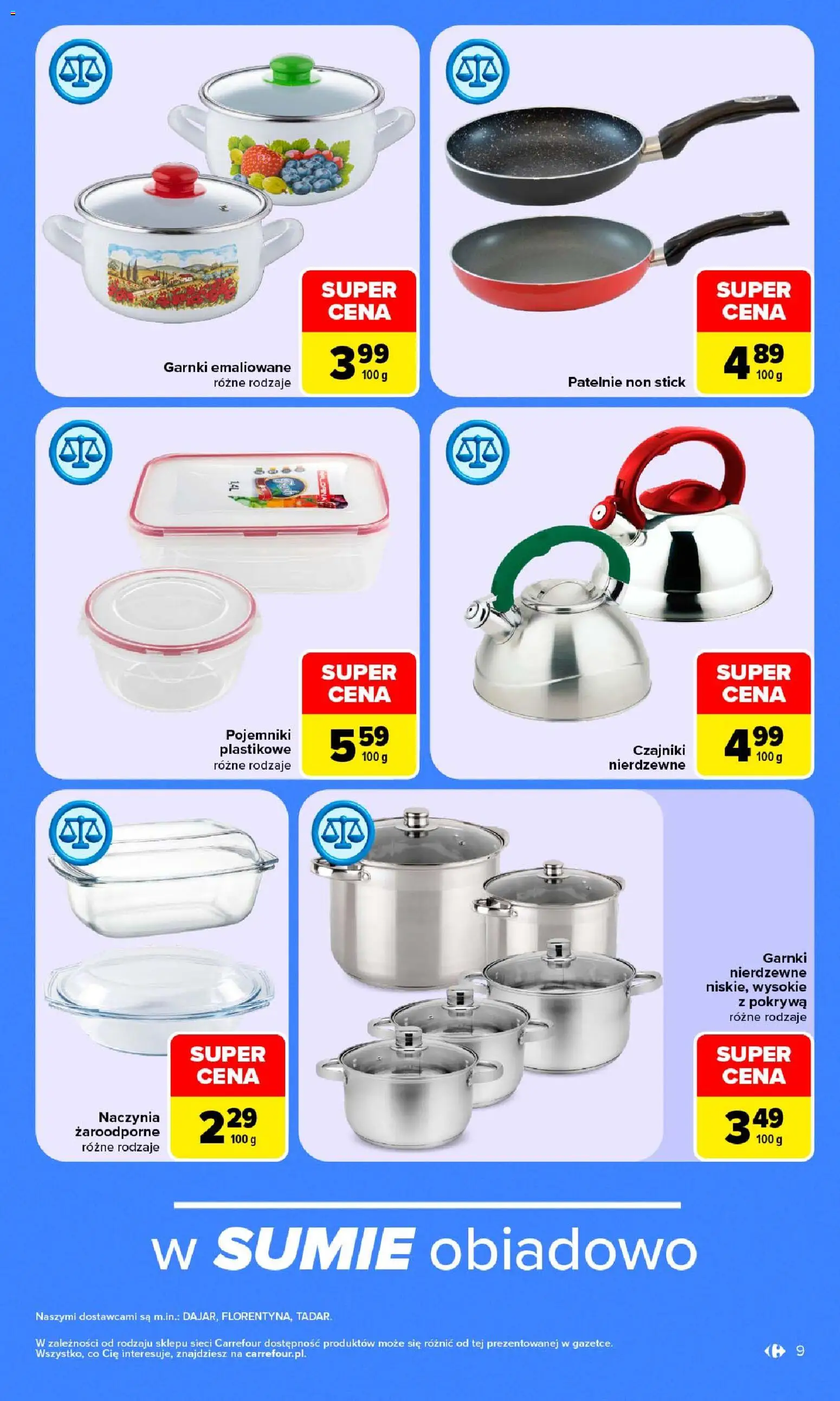 Carrefour gazetka - Halloween od 05.10.2026 | Strona: 9 | Produkty: Naczynia, Garnki emaliowane, Patelnie, Garnki