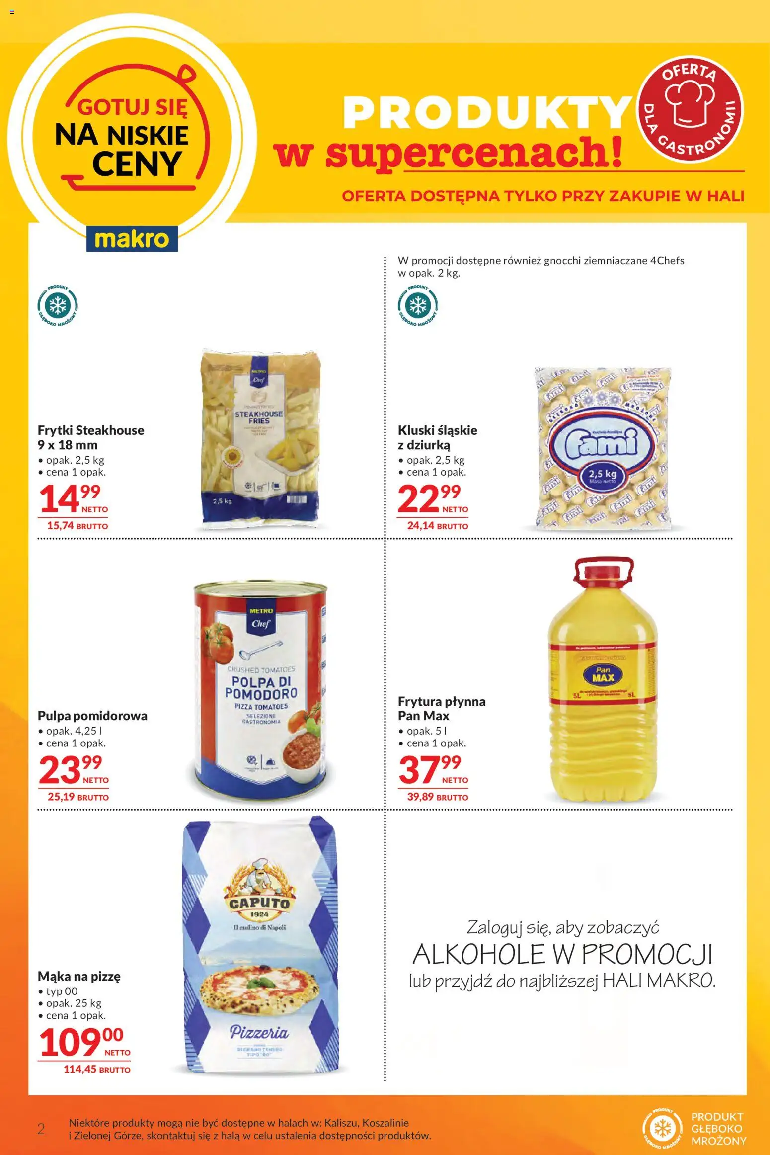 Makro gazetka - Oferta dla Gastronomii od 27.10.2026 | Strona: 2 | Produkty: Pizza, Frytki, Kluski, Mąka