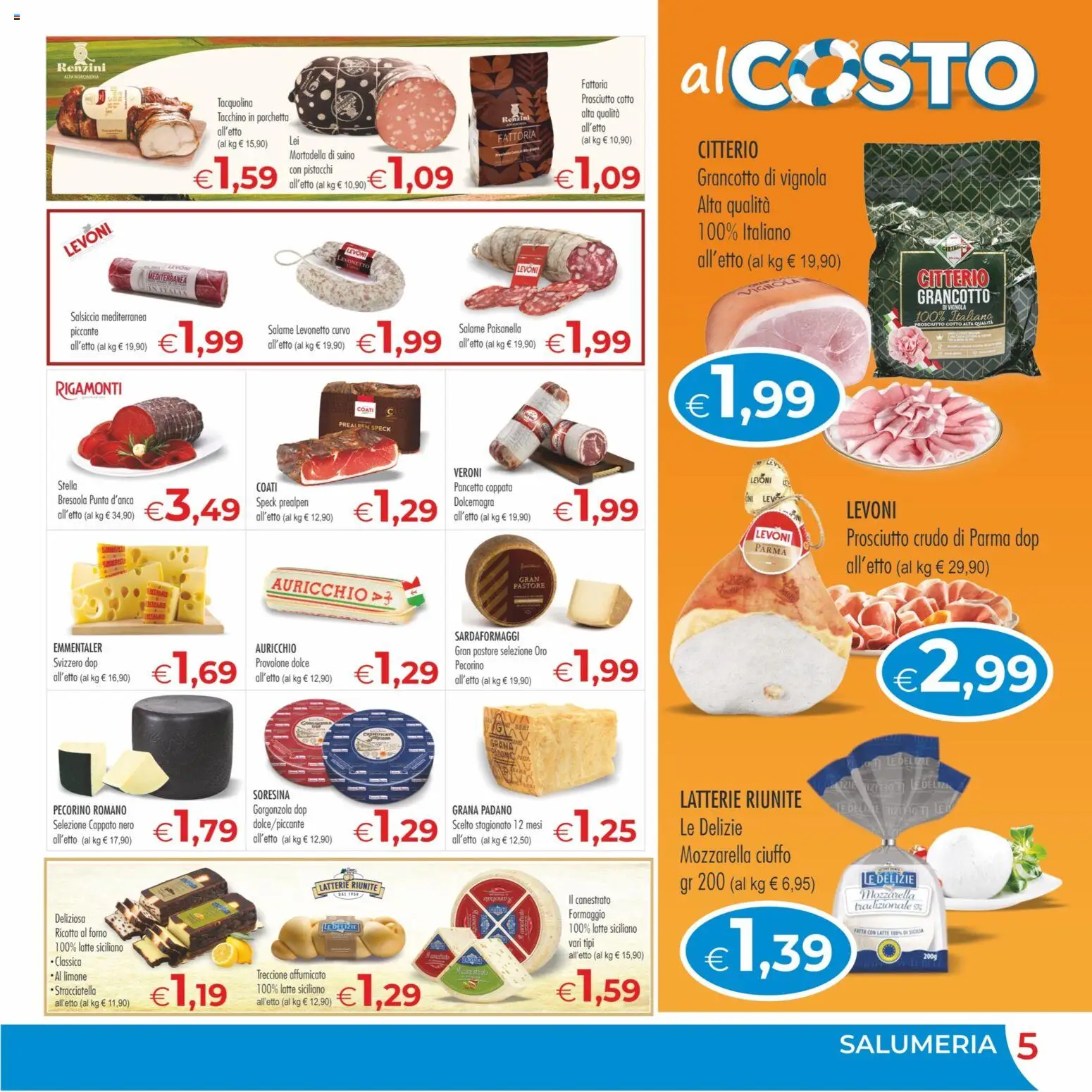 Volantino MerSi Supermercati del 29/07/2026 | Pagina: 5 | Prodotti: Pancetta, Limone, Forno, Gorgonzola