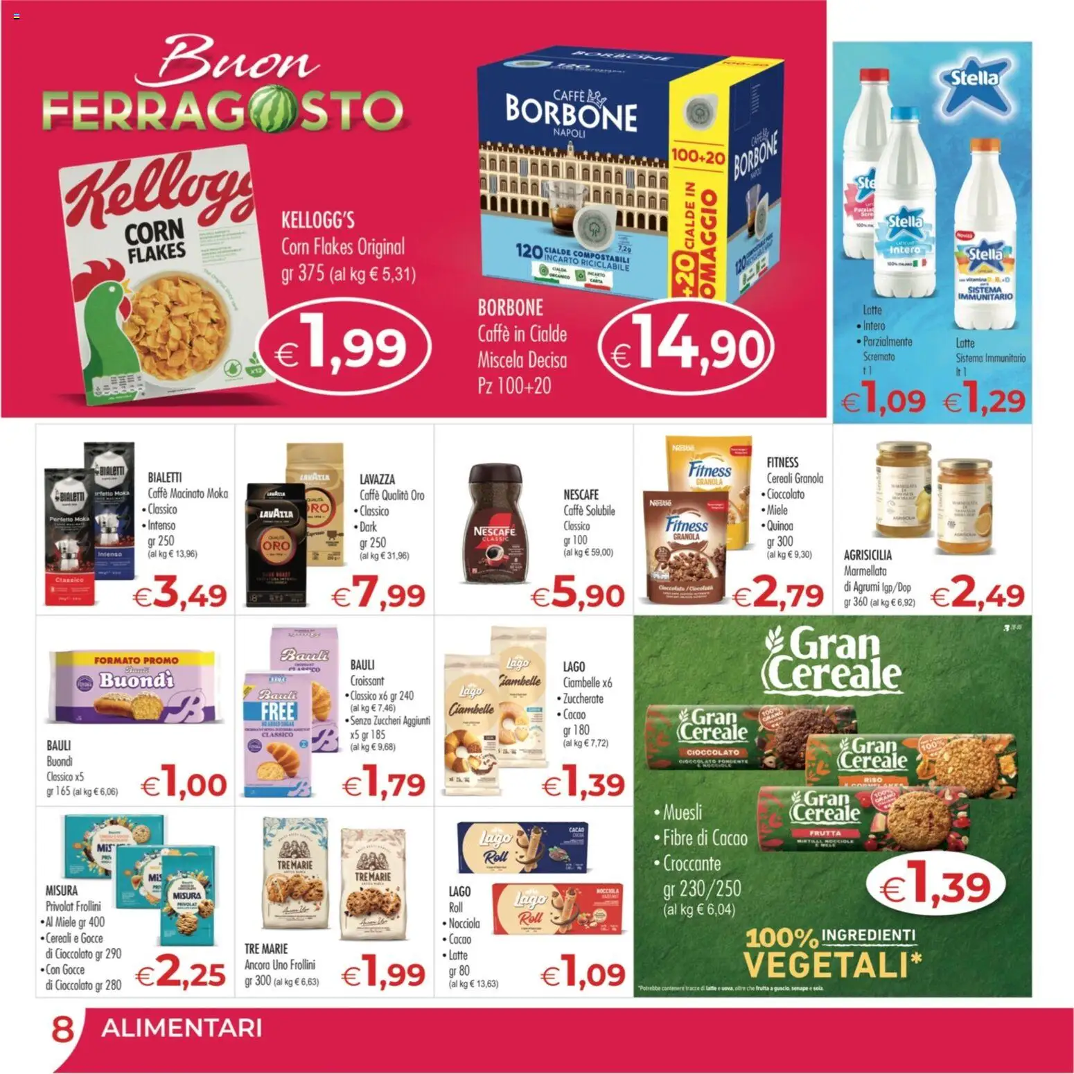 Volantino MerSi Supermercati del 12/08/2026 | Pagina: 8 | Prodotti: Muesli, Riso, Frollini, Nescafé