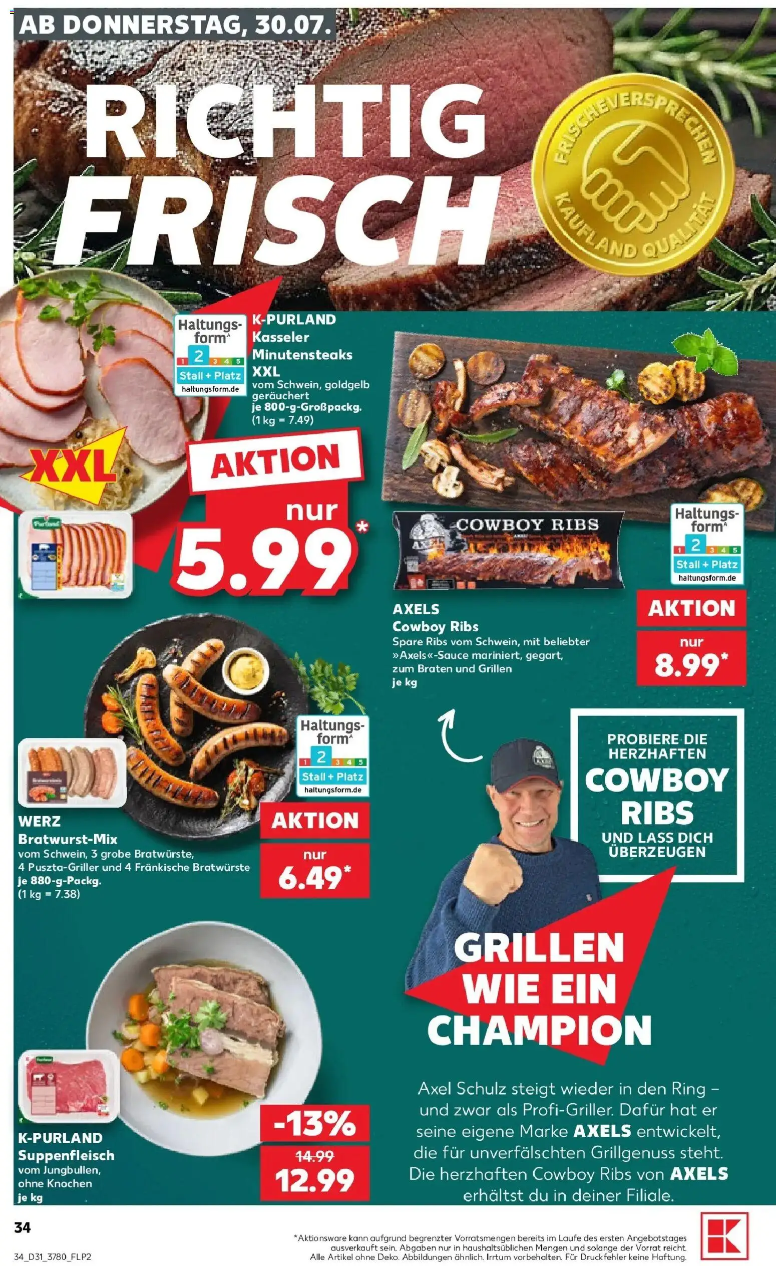 Kaufland Prospekt Leinefelde-Worbis – gültig ab 30.07.2026 | Seite: 34 | Produkte: Spare ribs, Suppenfleisch