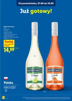 Pogląd oferty "Monte Santi Frizzante Hugo, 750 ml bottle of sparkling beverage with lime, fruity, delicate, sweet, and sparkling." - ważna od 01.06.2026 | Strona: 7