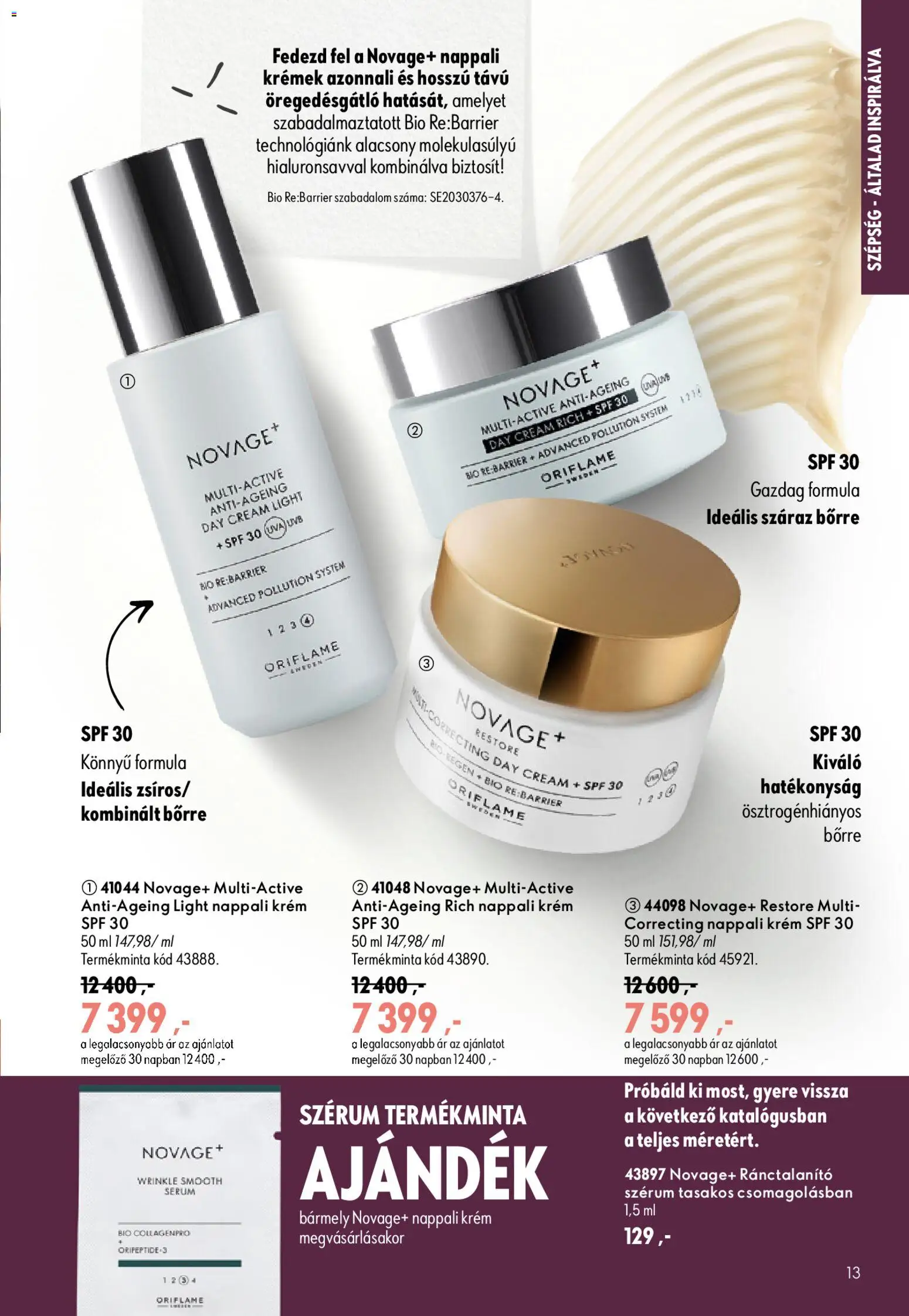 Oriflame akciós ujság - amely érvényes a következő dátumtól: 2026.09.09. | Oldal: 13 | Termékek: Krém, Szérum