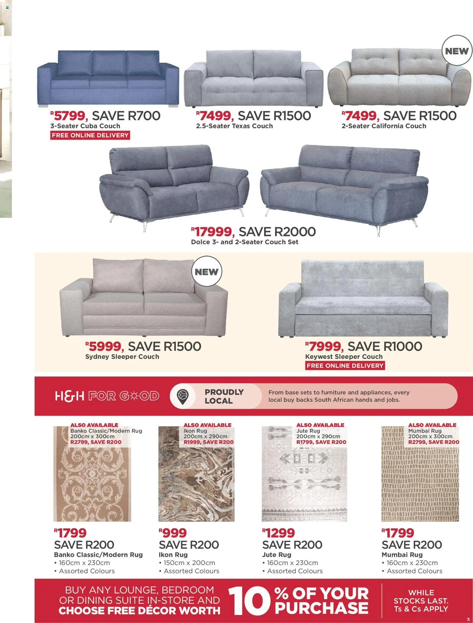 New House and Home catalogue – valid from 07/09/2026 | Page: 7 | Products: Rug, Couch