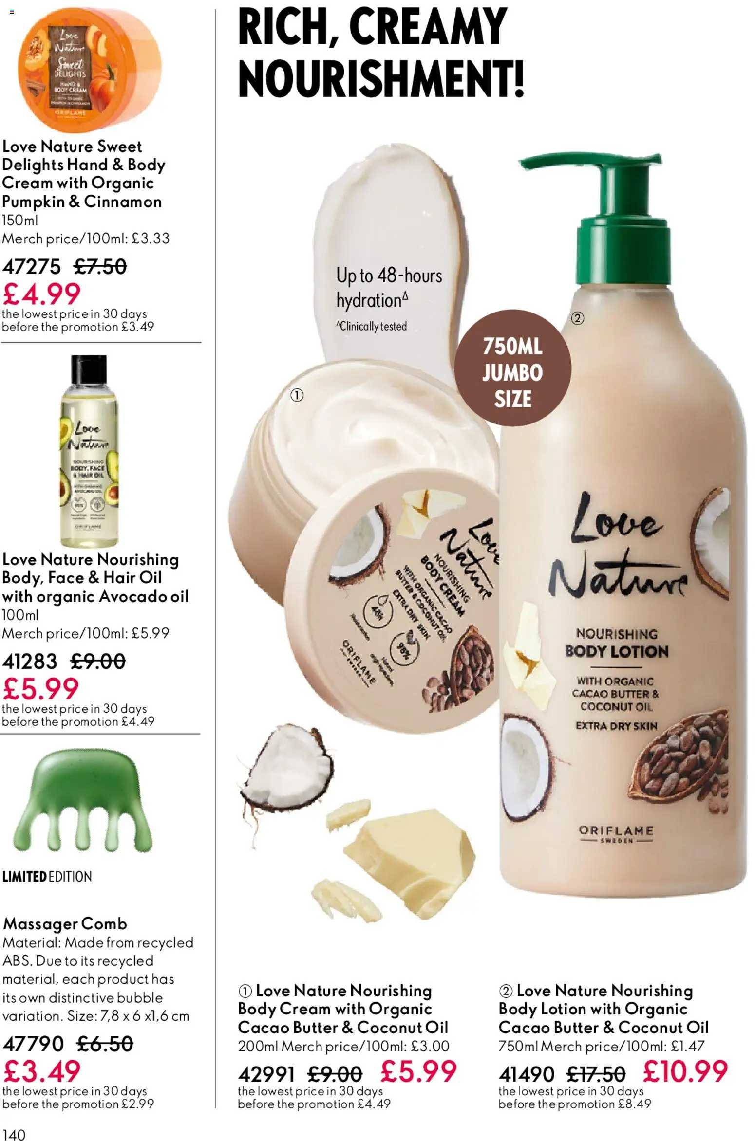 {H1} | Page: 140 | Products: Hair oil, Body lotion, Butter, Oil