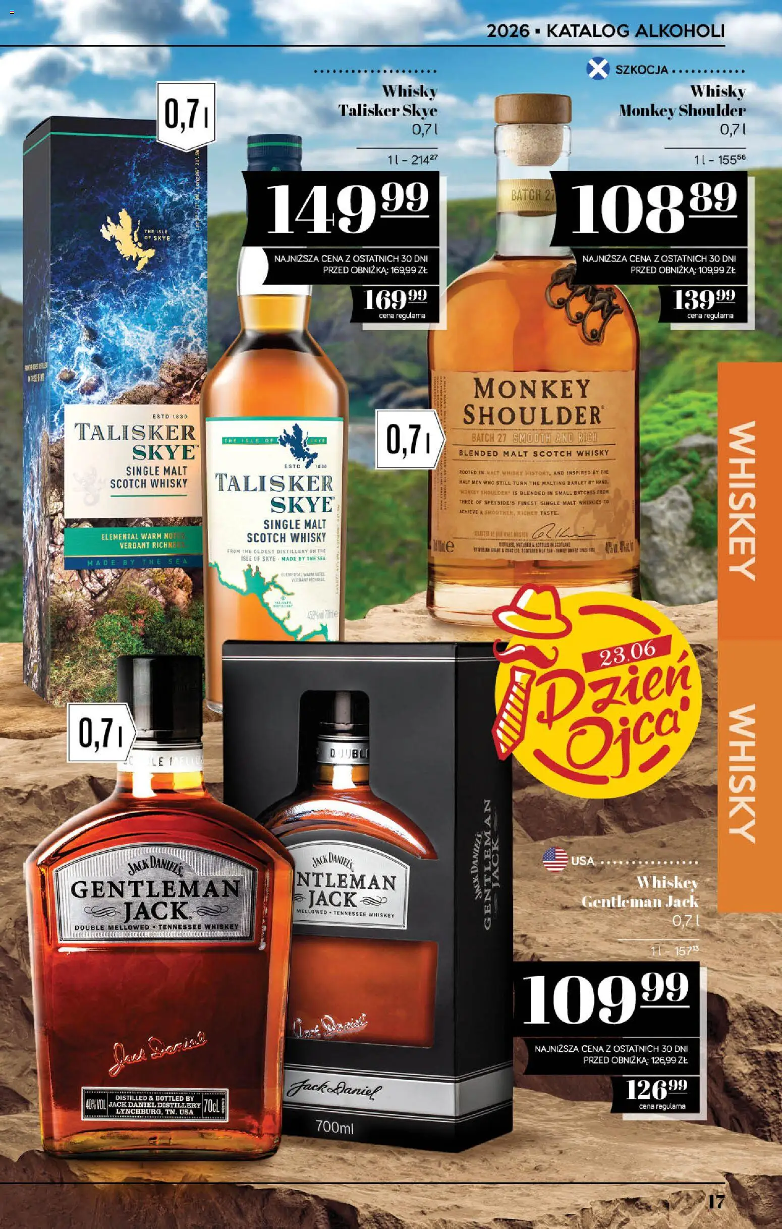 POLOmarket katalog - Alkoholi od 18.06.2026 | Strona: 17 | Produkty: Gentleman Jack, Jack Daniel's, Monkey shoulder, Whisky