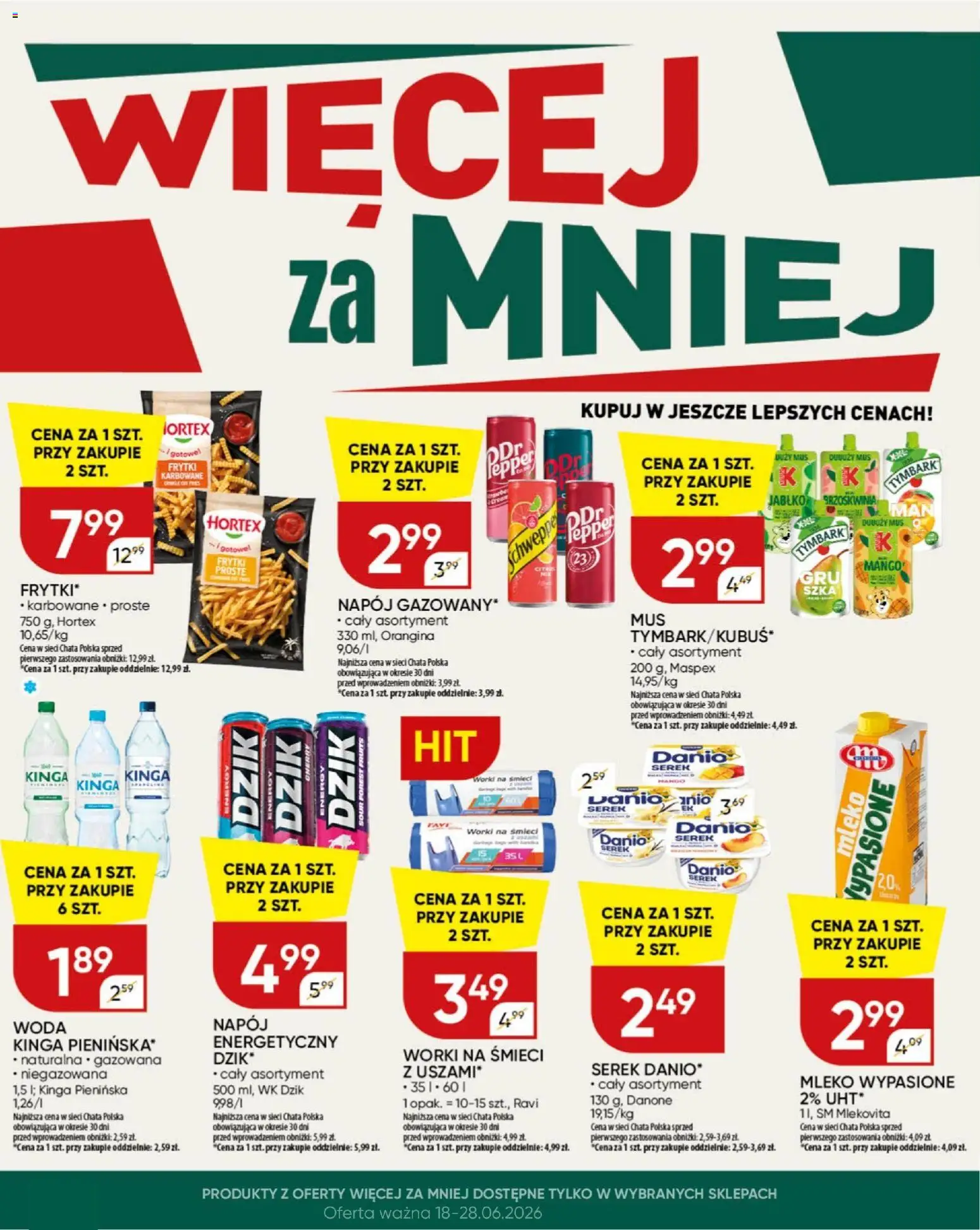 Chata Polska gazetka od 18.06.2026 | Strona: 21 | Produkty: Mango, Serek, Mleko, Frytki