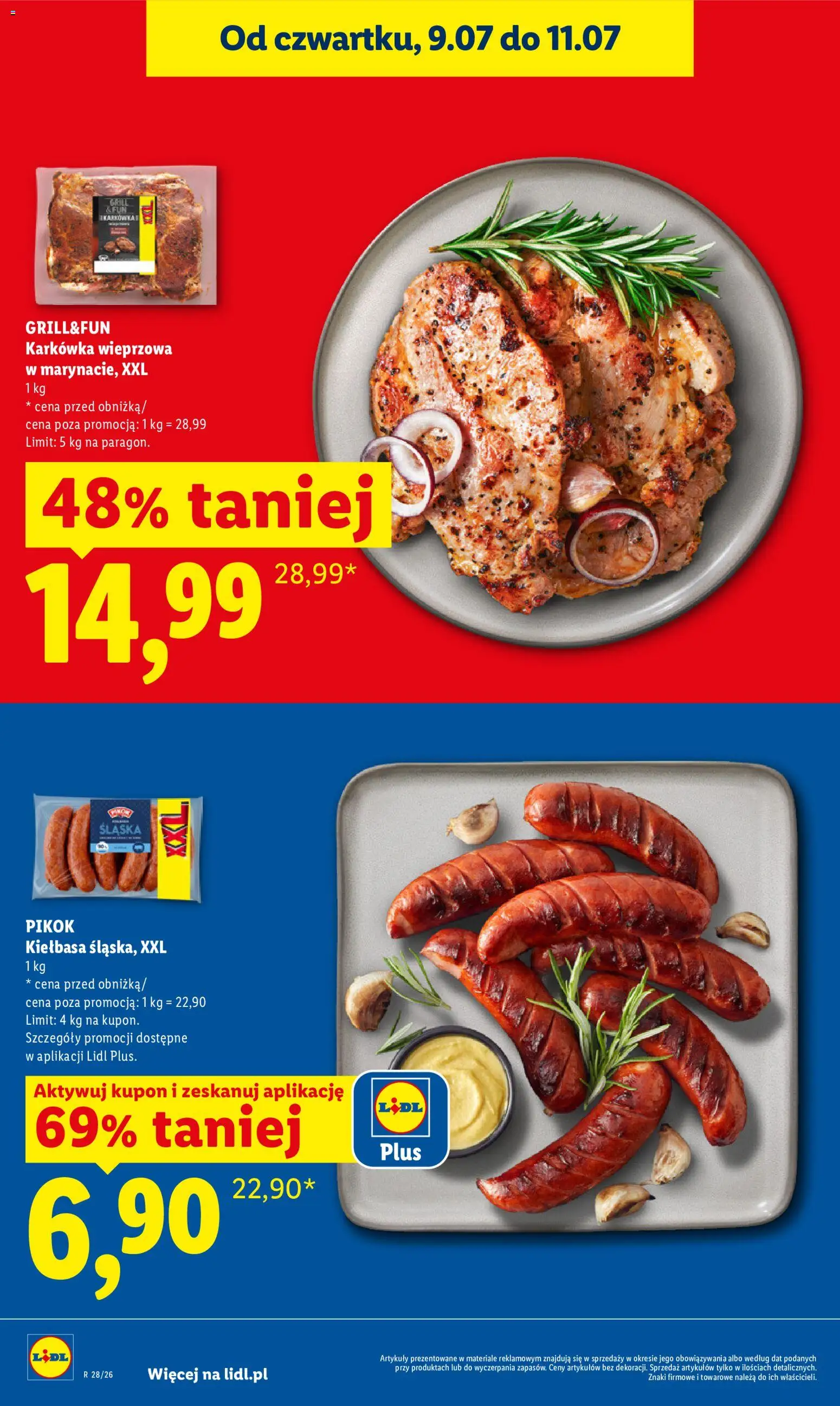 Lidl gazetka od 09.07.2026 | Strona: 6 | Produkty: Kiełbasa, Karkówka, Karkówka wieprzowa