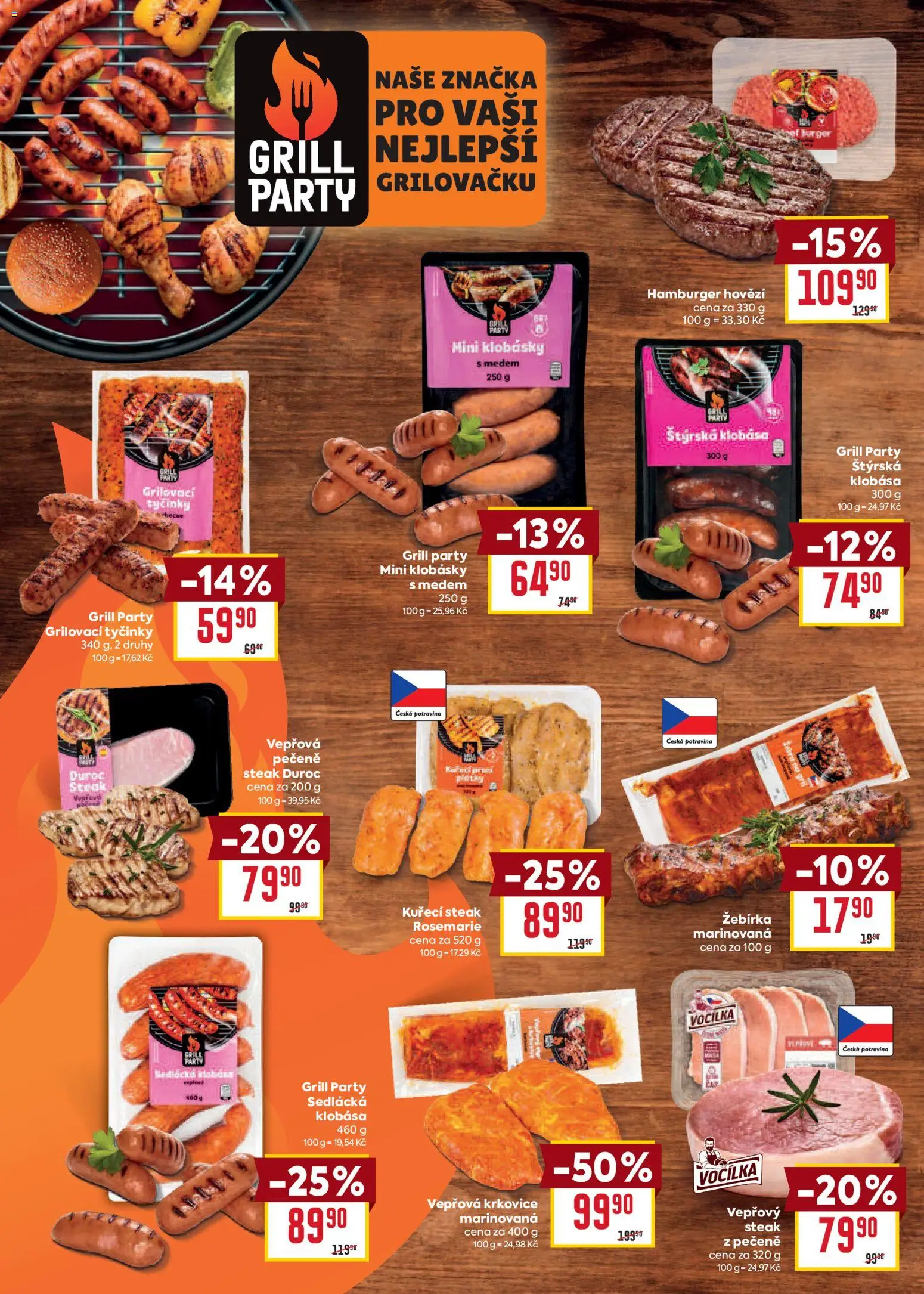 Billa Velký leták od 15.07.2026 | Strana: 16 | Produkty: Hamburger, Hovězí, Krkovice, Klobásky