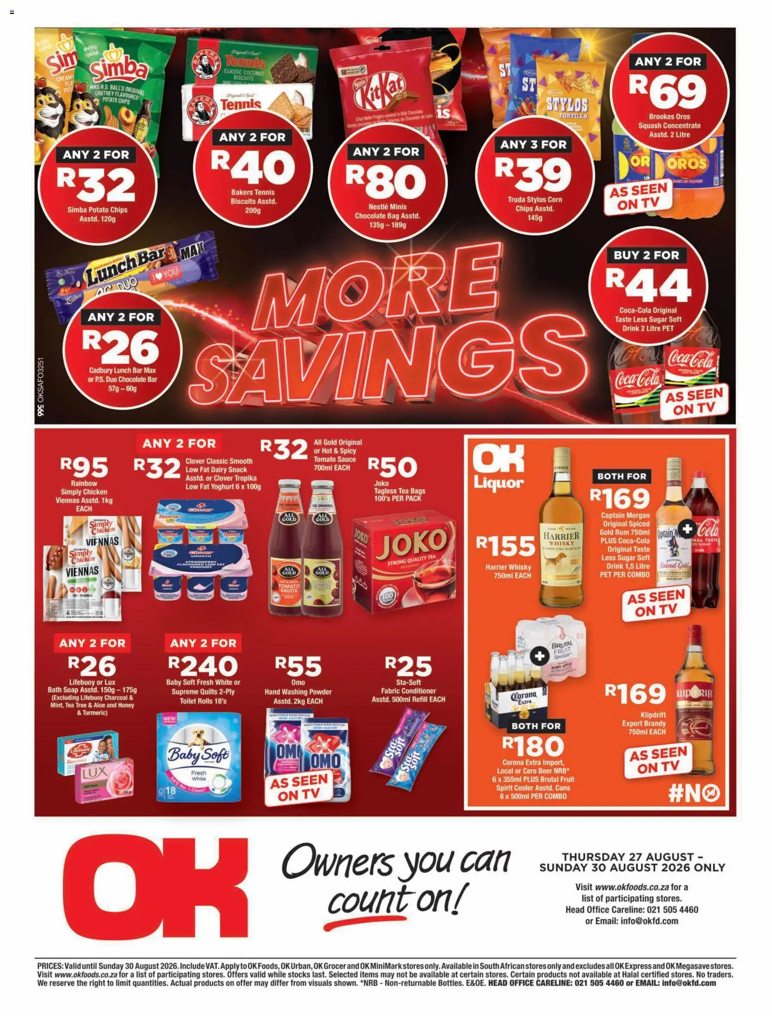 New OK Foods catalogue – valid from 27/08/2026 | Page: 2 | Products: Bag, Chocolate, Beer, Powder