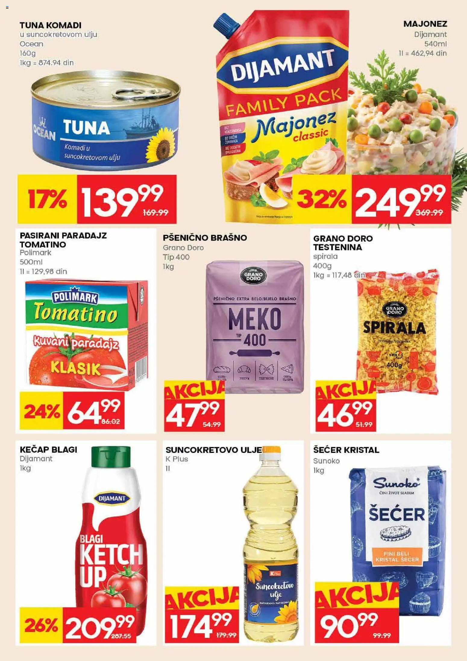 Idea katalog - važi od 09.04.2026 | Strana: 18 | Proizvode: Šećer kristal, Kečap, Suncokretovo ulje, Paradajz