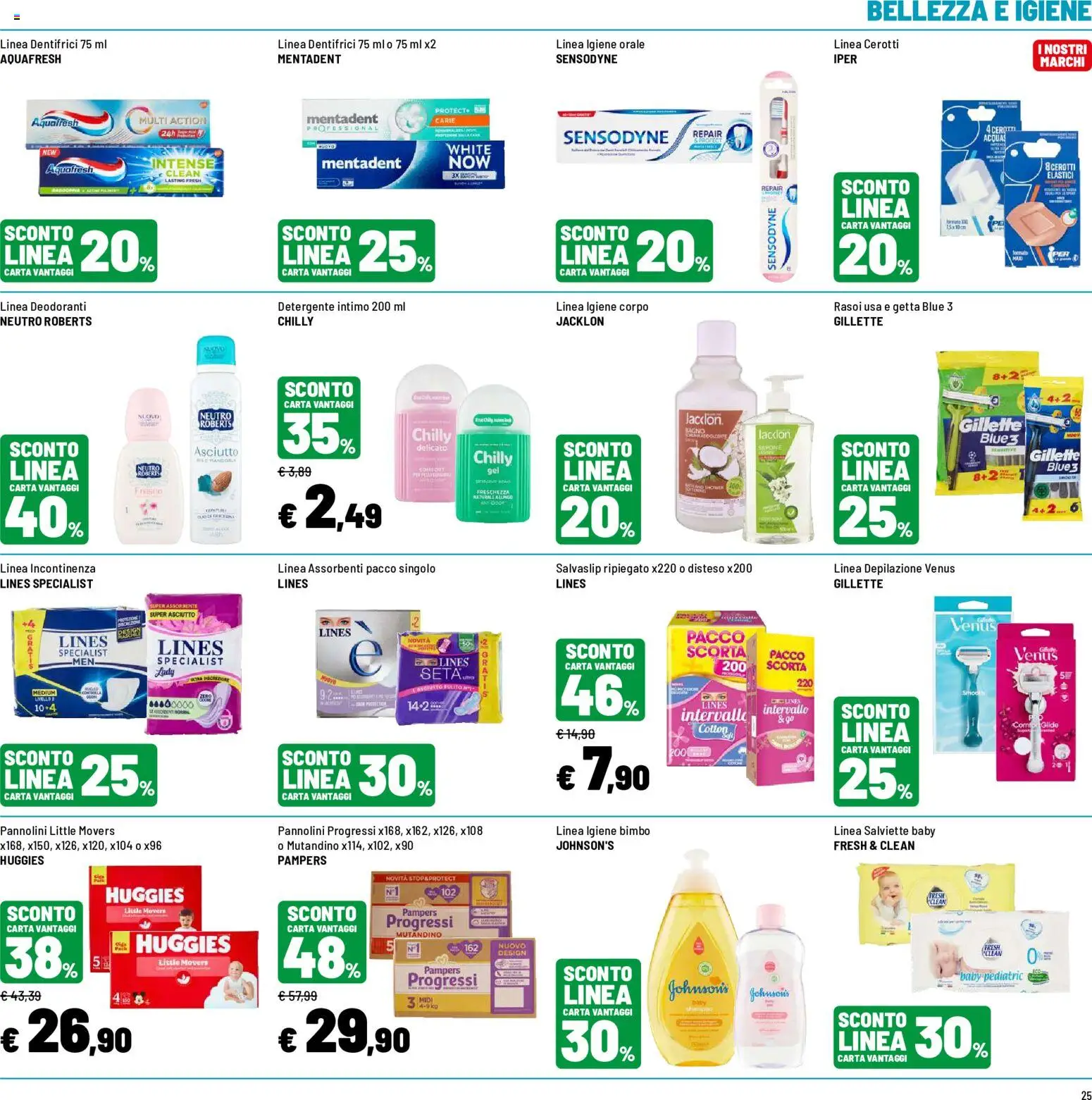 Volantino Iper del 12.06.2026 | Pagina: 25 | Prodotti: Pannolini, Sapone, Intimo, Elastici