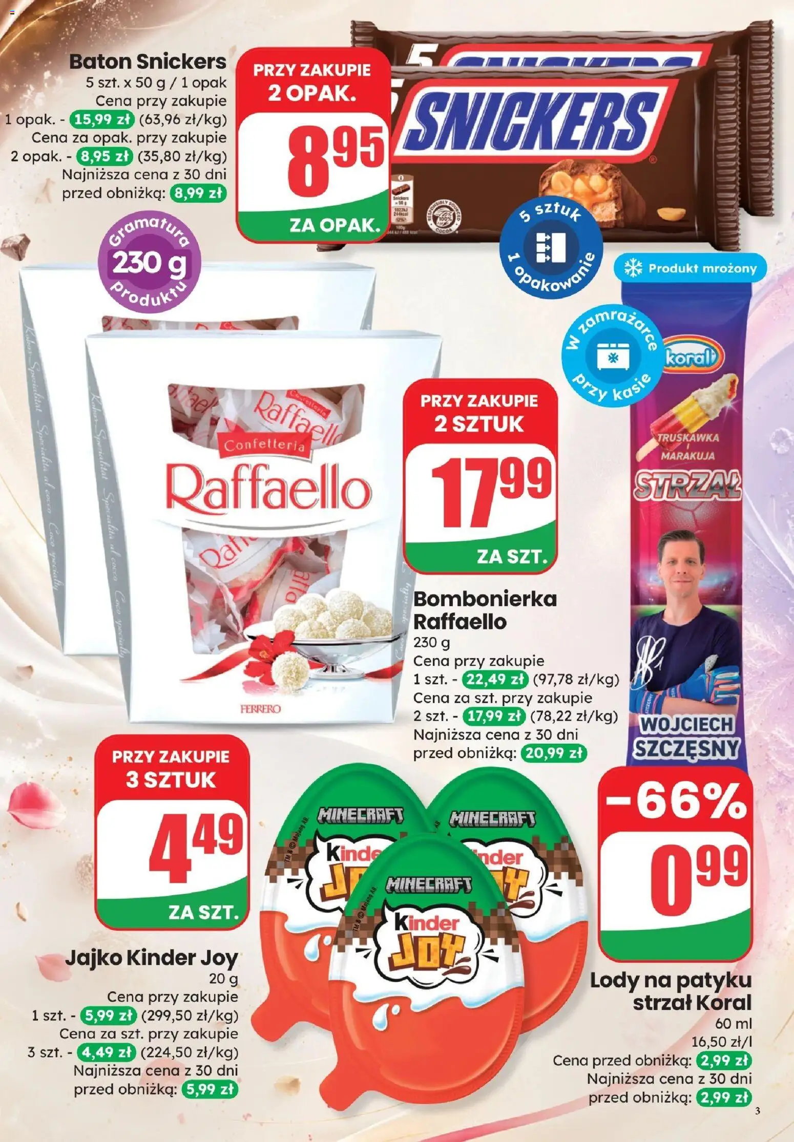 Dino gazetka - Weekendowe Okazje od 24.07.2026 | Strona: 3 | Produkty: Jajko Kinder Joy, Kinder Joy, Lody na patyku, Baton