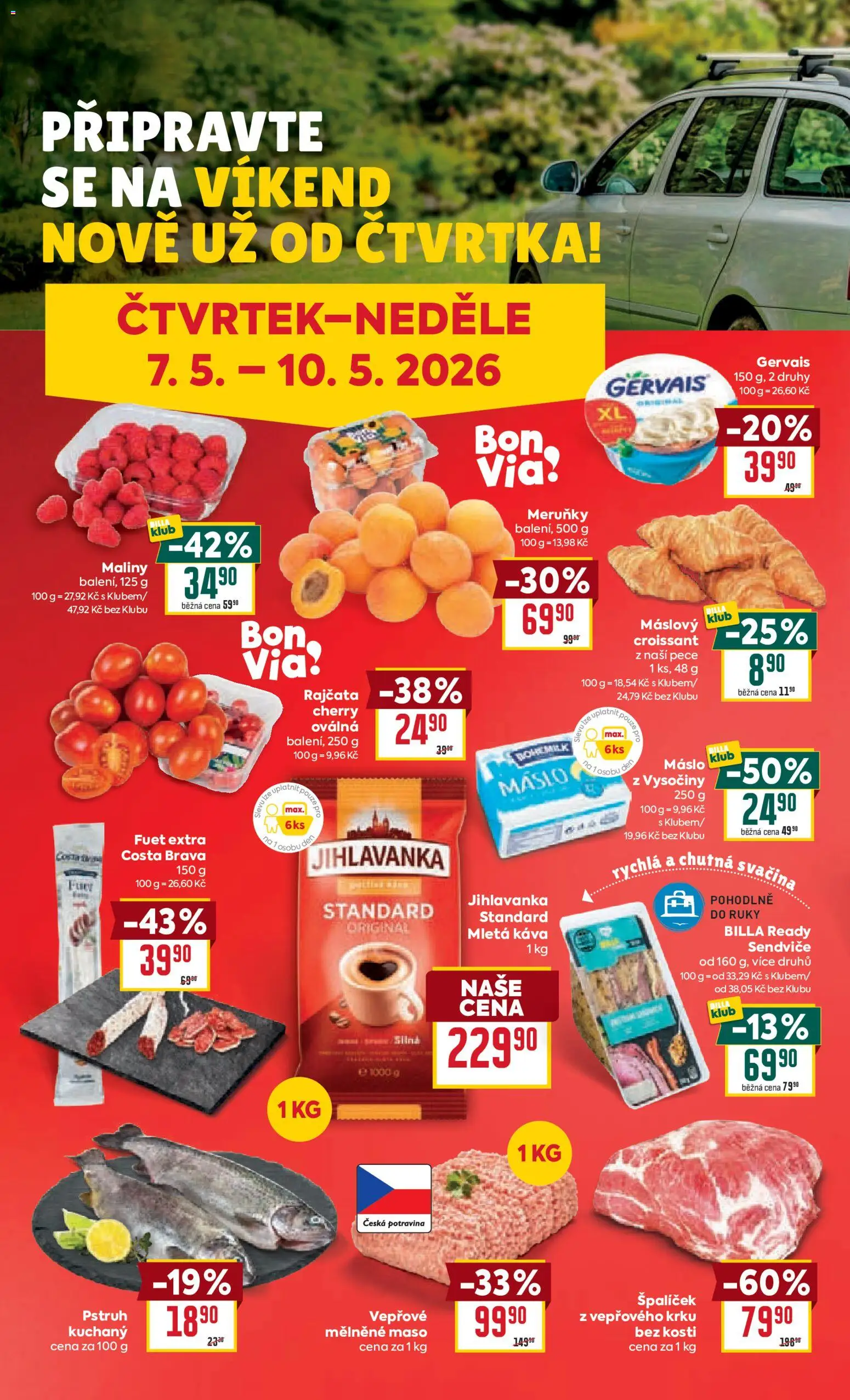 Billa Velký leták od 06.05.2026 | Strana: 28 | Produkty: Máslo, Maliny, Pstruh, Fuet