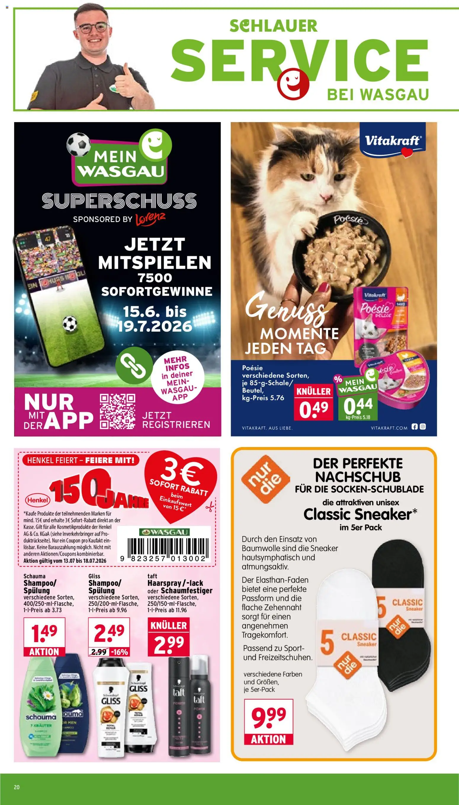 Wasgau Prospekt – gültig ab 13.07.2026 | Seite: 20 | Produkte: Spülung, Haarspray