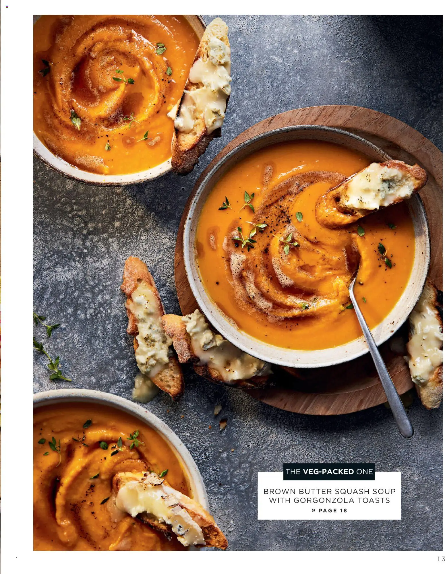 {H1} | Page: 13 | Products: Butter, Soup, Toasts