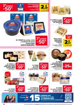 Vista previa En TODAS las cuñas de queso de cabra y oveja Carrefour Classic., Cuñas de queso de cabra y oveja Carrefour Classic válido desde el 11/08/2026 | Página: 14 | Productos: Queso, Queso de cabra, Tierra, Caja