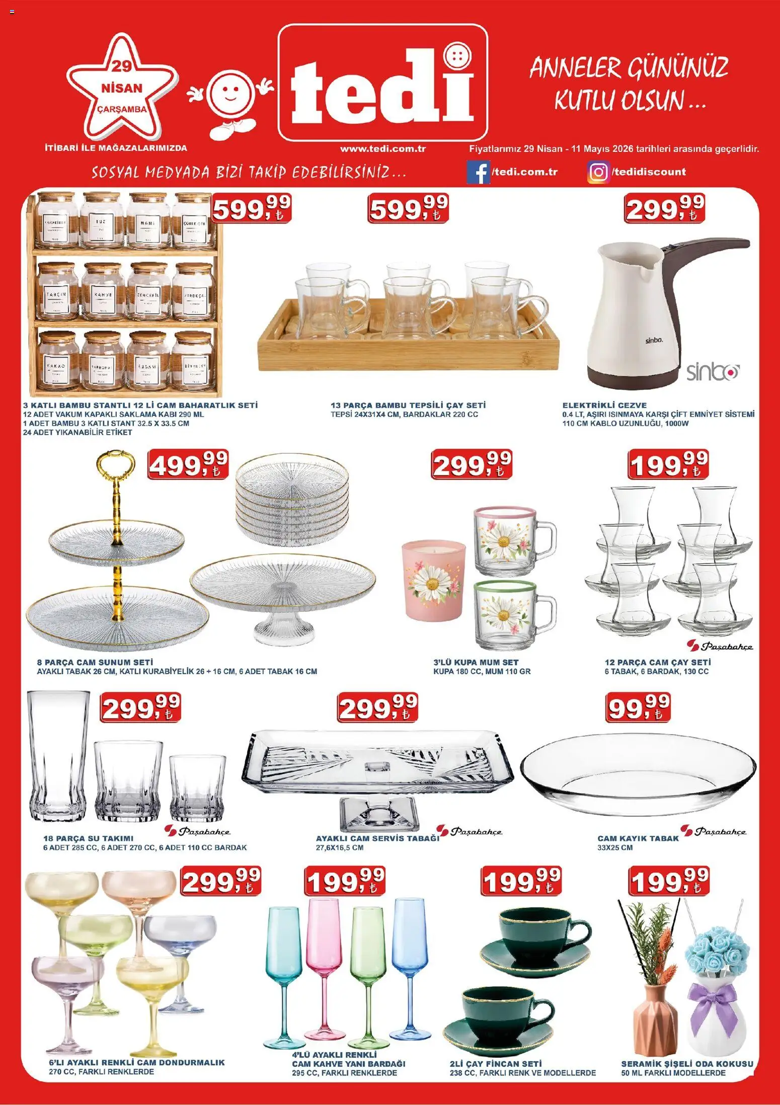 Tedi  Katalog - 29.04.2026 tarihinden itibaren geçerlidir | Sayfa: 1 | Ürünler: Baharatlık, Su, Zselatin, Kablo