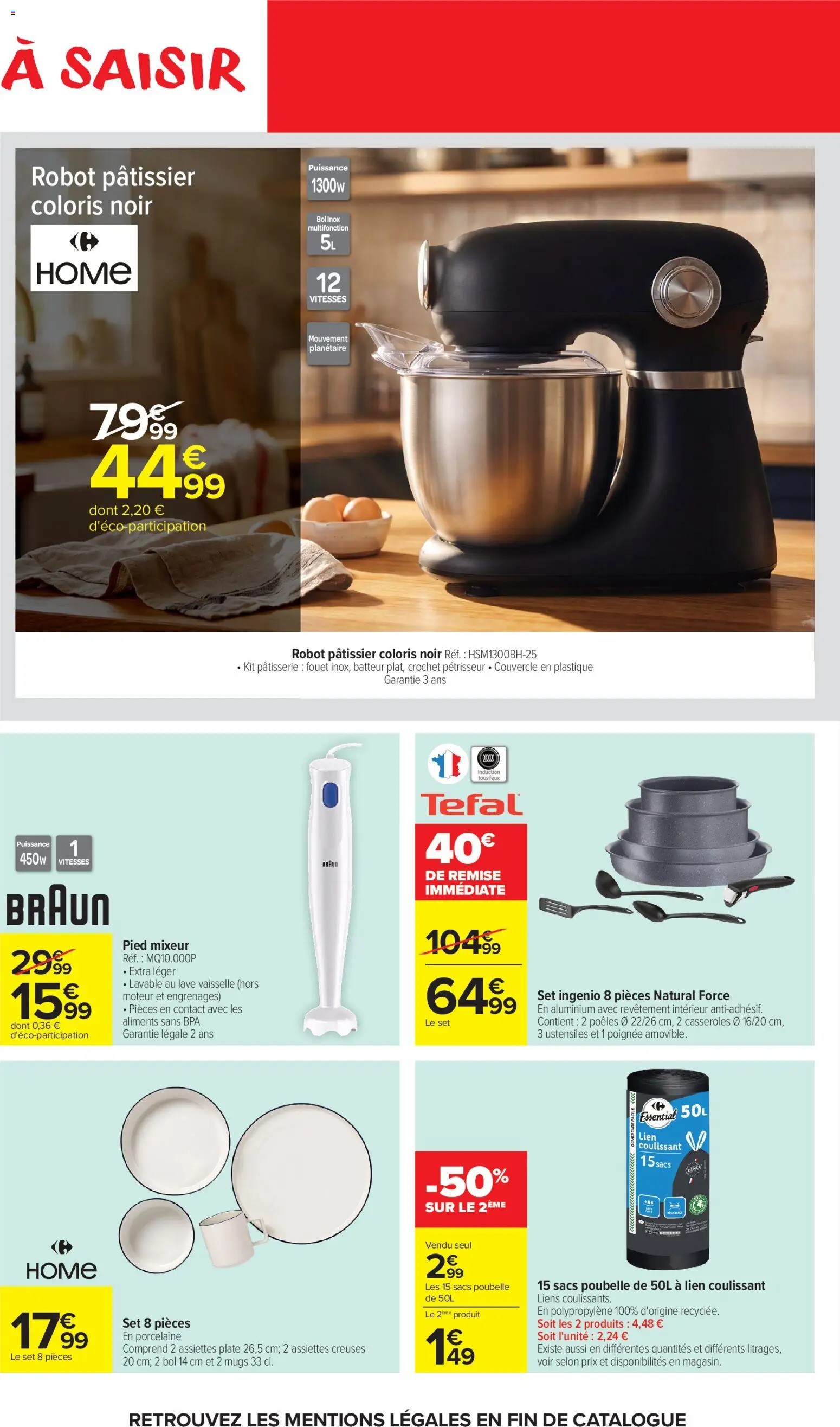 {H1} | Page: 46 | Produits: Mixeur, Robot, Porcelaine, Sacs poubelle