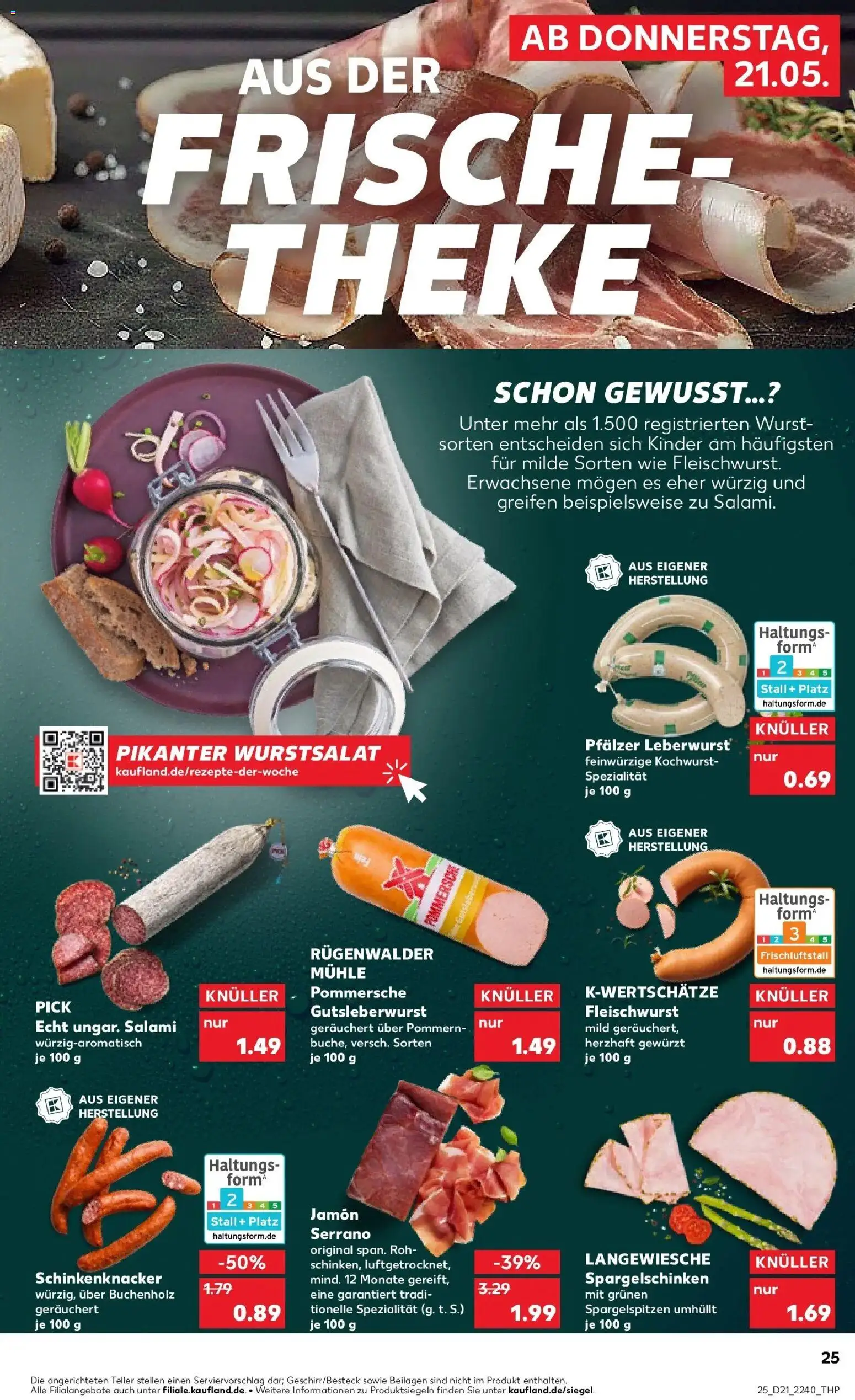 Kaufland Prospekt Cham – gültig ab 21.05.2026 | Seite: 25 | Produkte: Mühle, Theke, Wurst, Salami