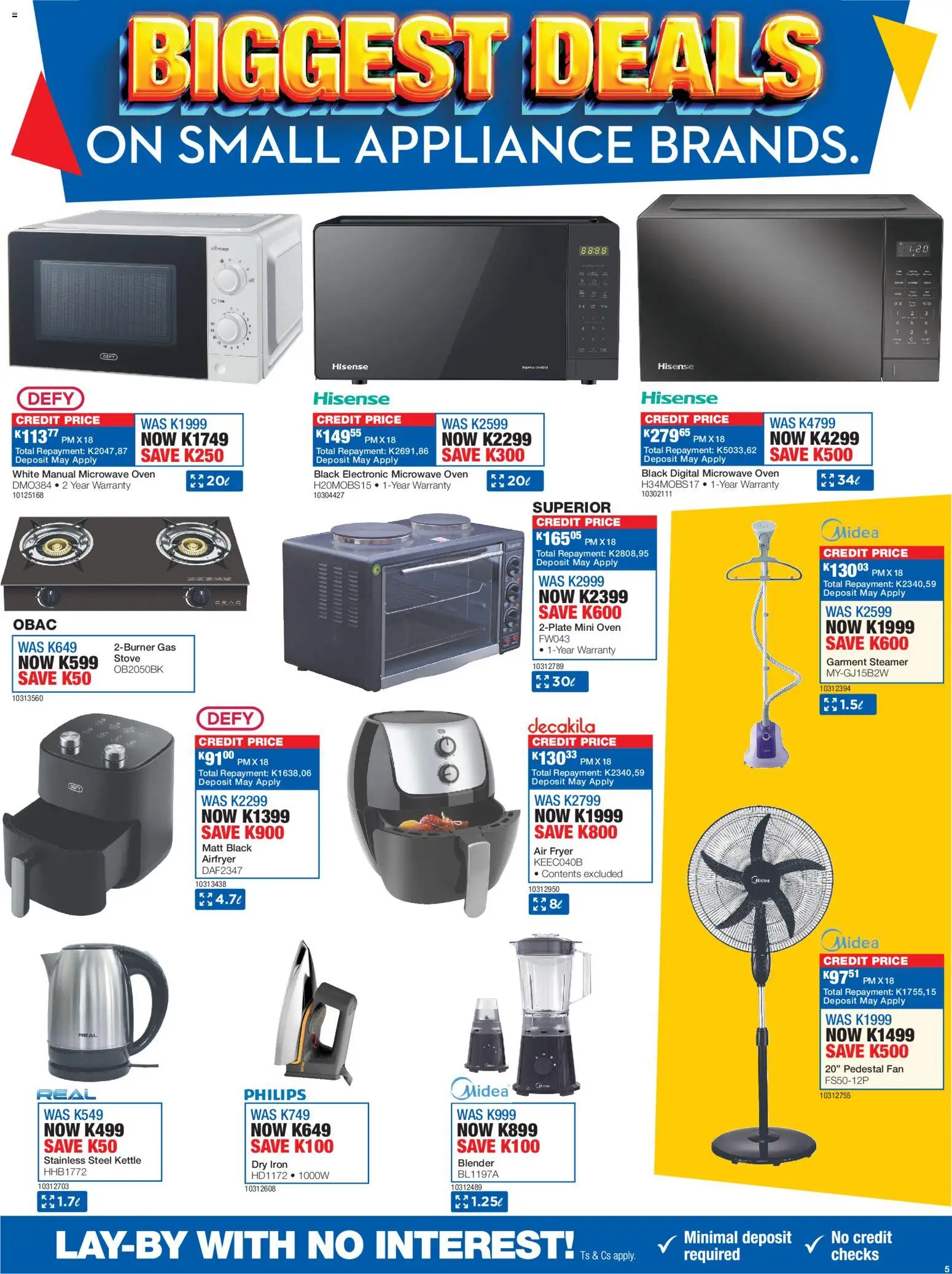 New OK Furniture catalogue – valid from 16.03.2026 | Page: 5 | Products: Pedestal, Stove, Iron, Air fryer