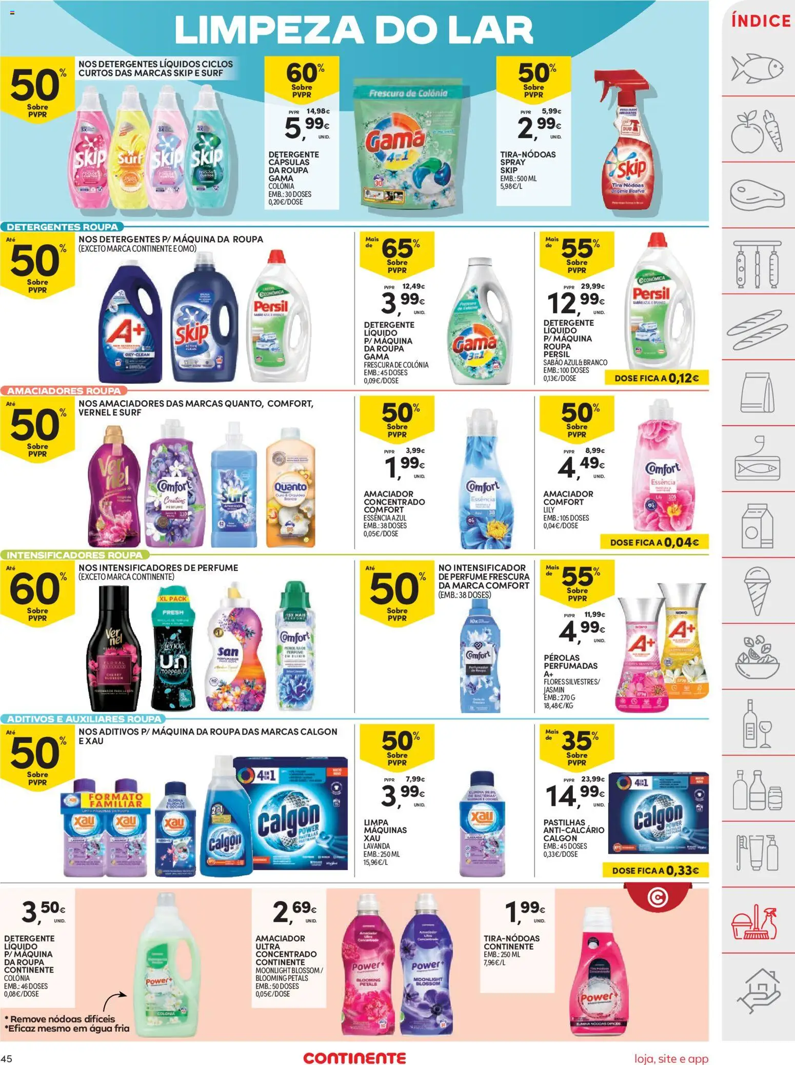 Continente folheto │ válido de 29/09/2026 | Página: 45 | Produtos: Agua, Sabão, Detergente, Cápsulas