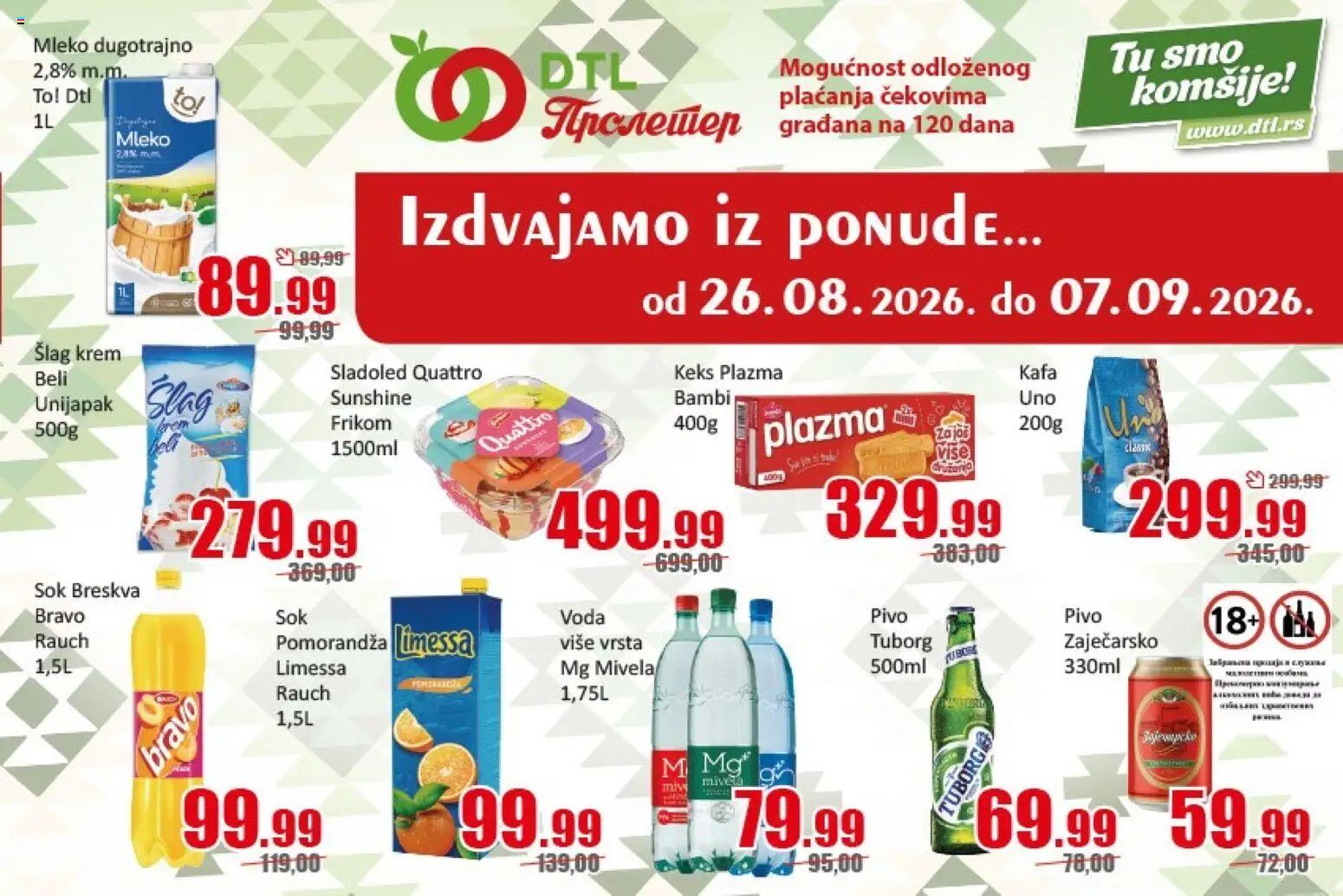Metalac Proleter katalog - važi od 26.08.2026 | Strana: 3 | Proizvode: Sladoled, Voda, Pivo, Krem