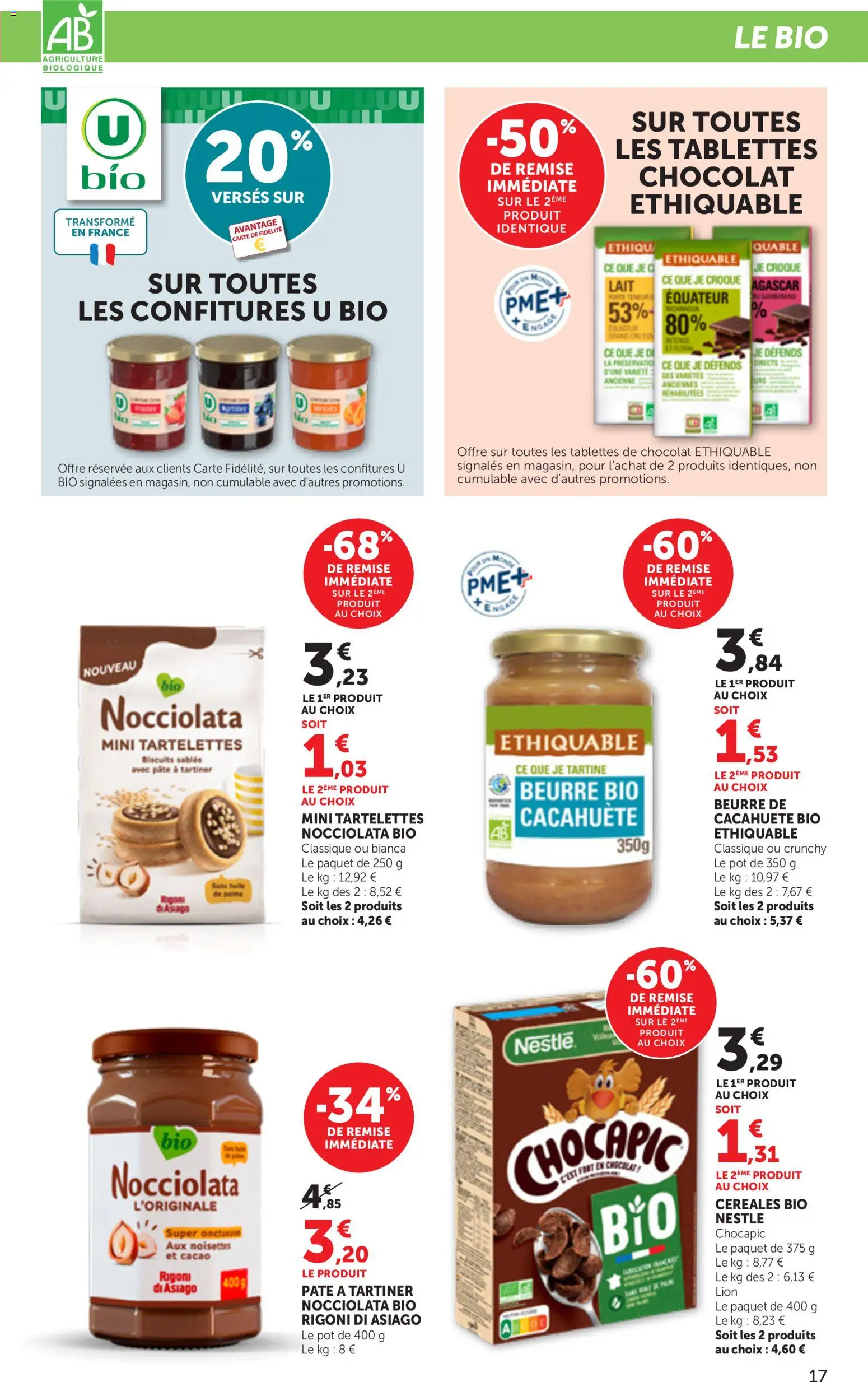 {H1} | Page: 17 | Produits: Cacahuète, Cacao, Pâte à tartiner, Beurre