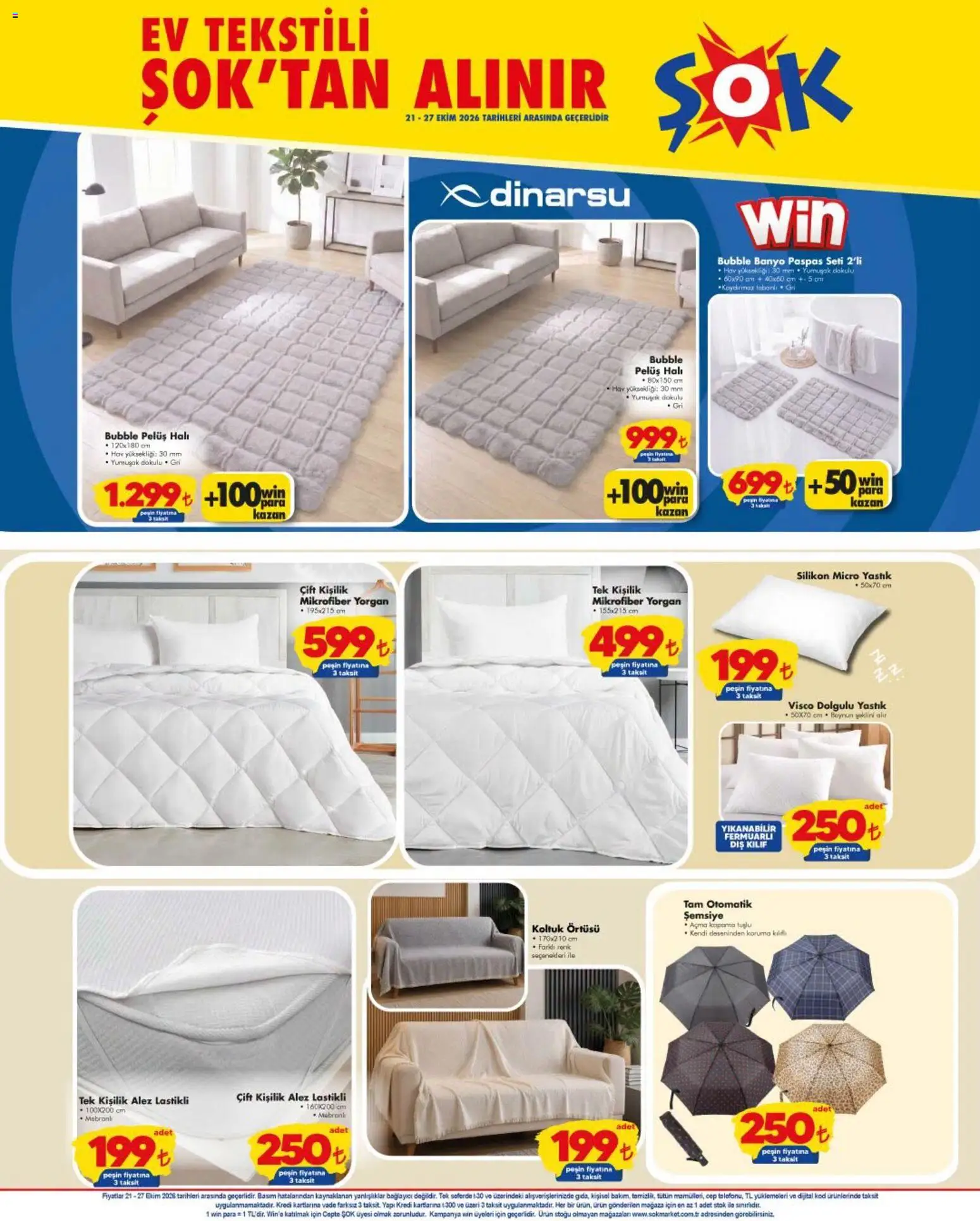 Şok Market Katalog - 21 Ekim 2026 tarihinden itibaren geçerlidir | Sayfa: 4 | Ürünler: Yastık, Koltuk, Banyo, Halı