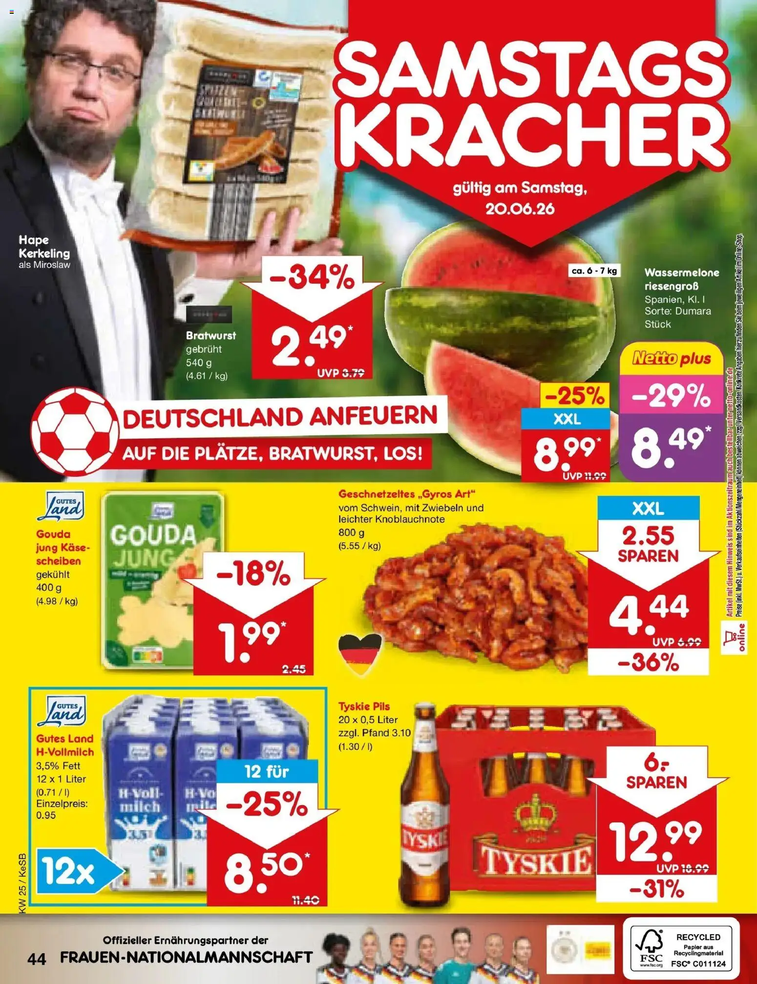 Netto Marken-Discount Prospekt Bonn – gültig ab 15.06.2026 | Seite: 56 | Produkte: Milch, Käse, Pils, Wassermelone