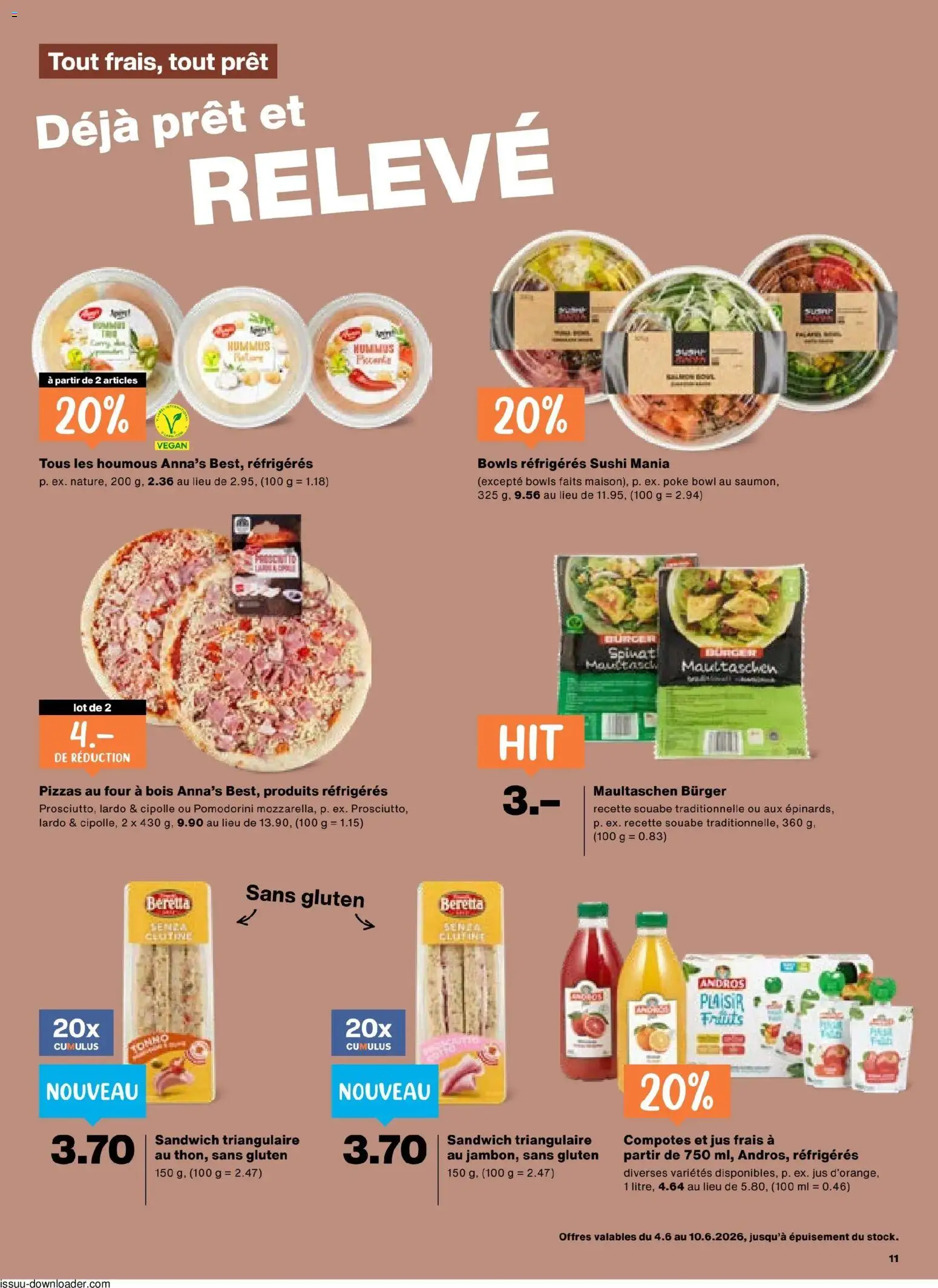 Migros aktionen FR – gültig ab 04.06.2026 | Seite: 11 | Produkte: Burger, Pizza