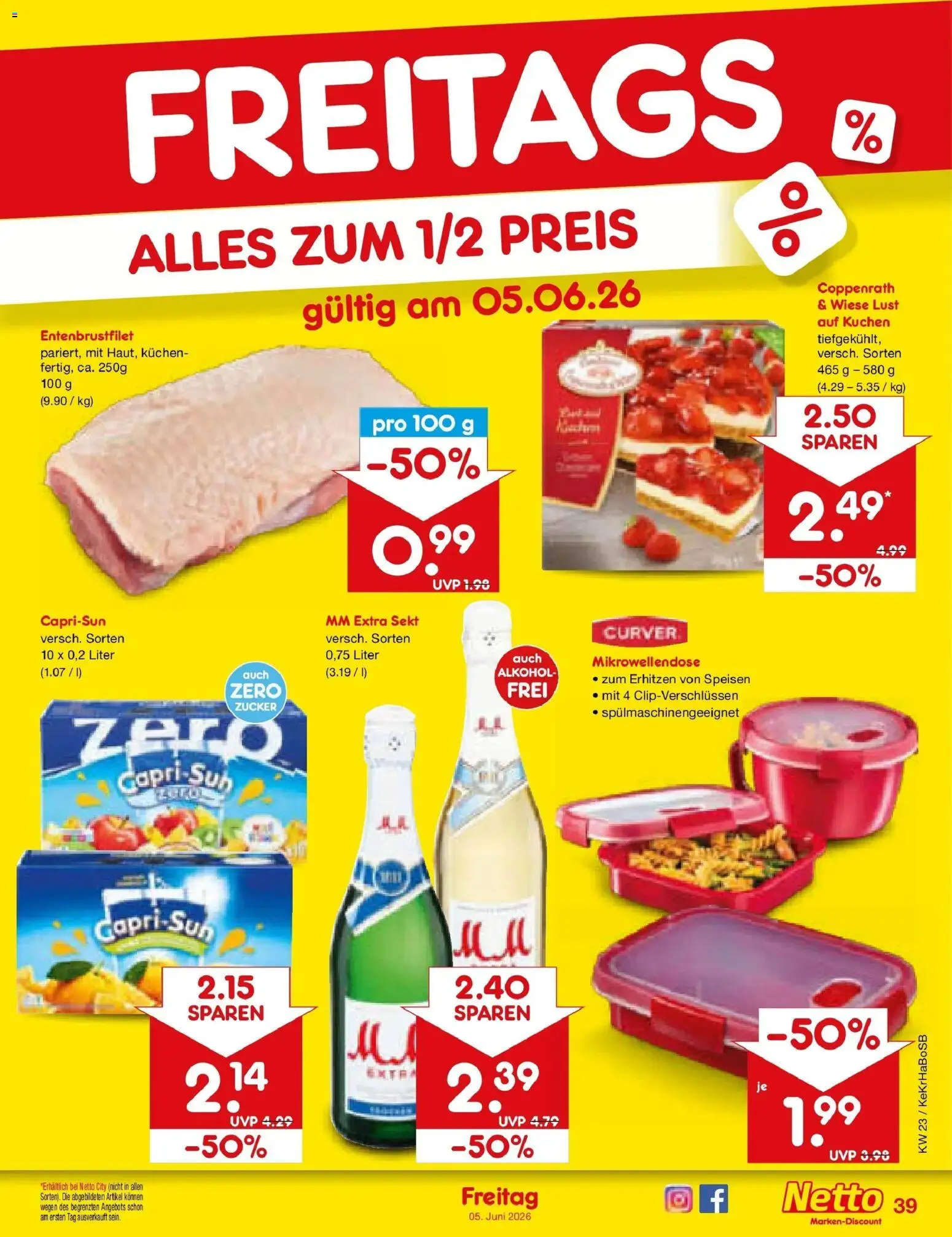 Netto Marken-Discount Prospekt Stadtlohn – gültig ab 01.06.2026 | Seite: 55 | Produkte: Capri sun, Sekt, Zucker, Ente