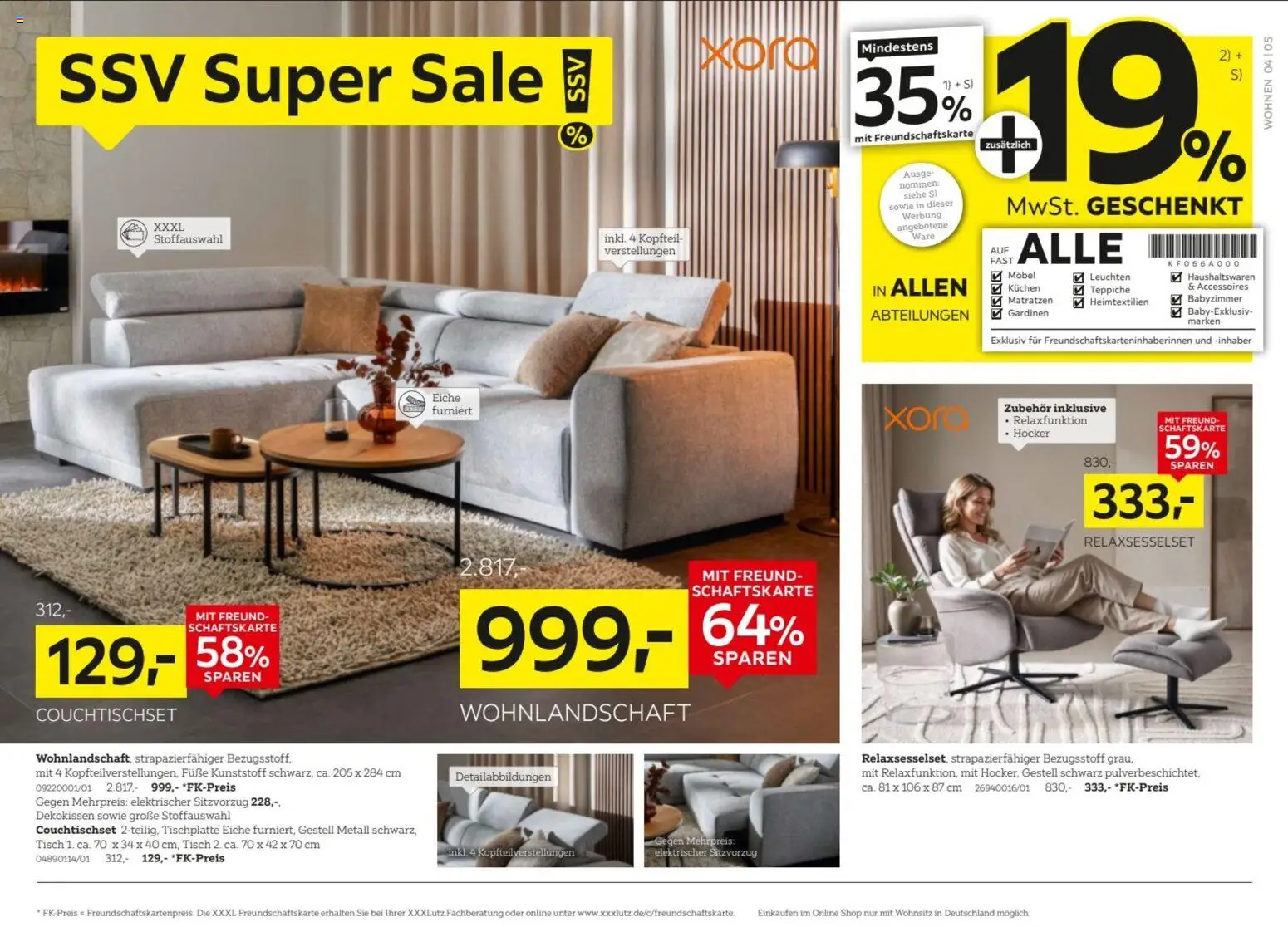 XXXLutz Prospekt – gültig ab 06.06.2026 | Seite: 4 | Produkte: Wohnlandschaft, Hocker, Tisch, Kuchen