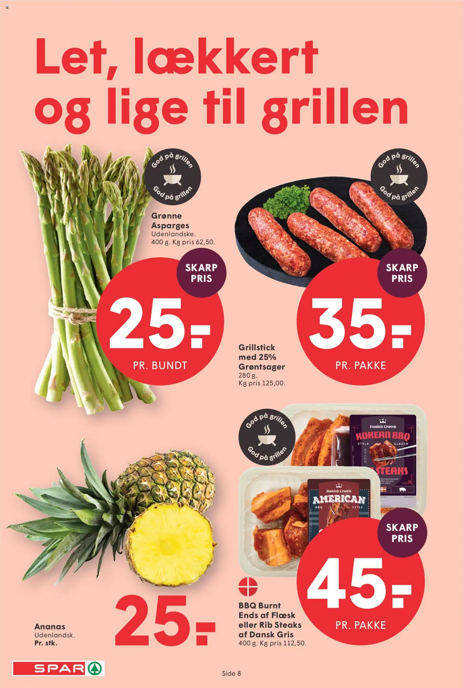 Spar tilbudsavis – gyldig fra 22.05.2026 | Side: 8 | Produkter: Ananas, Asparges